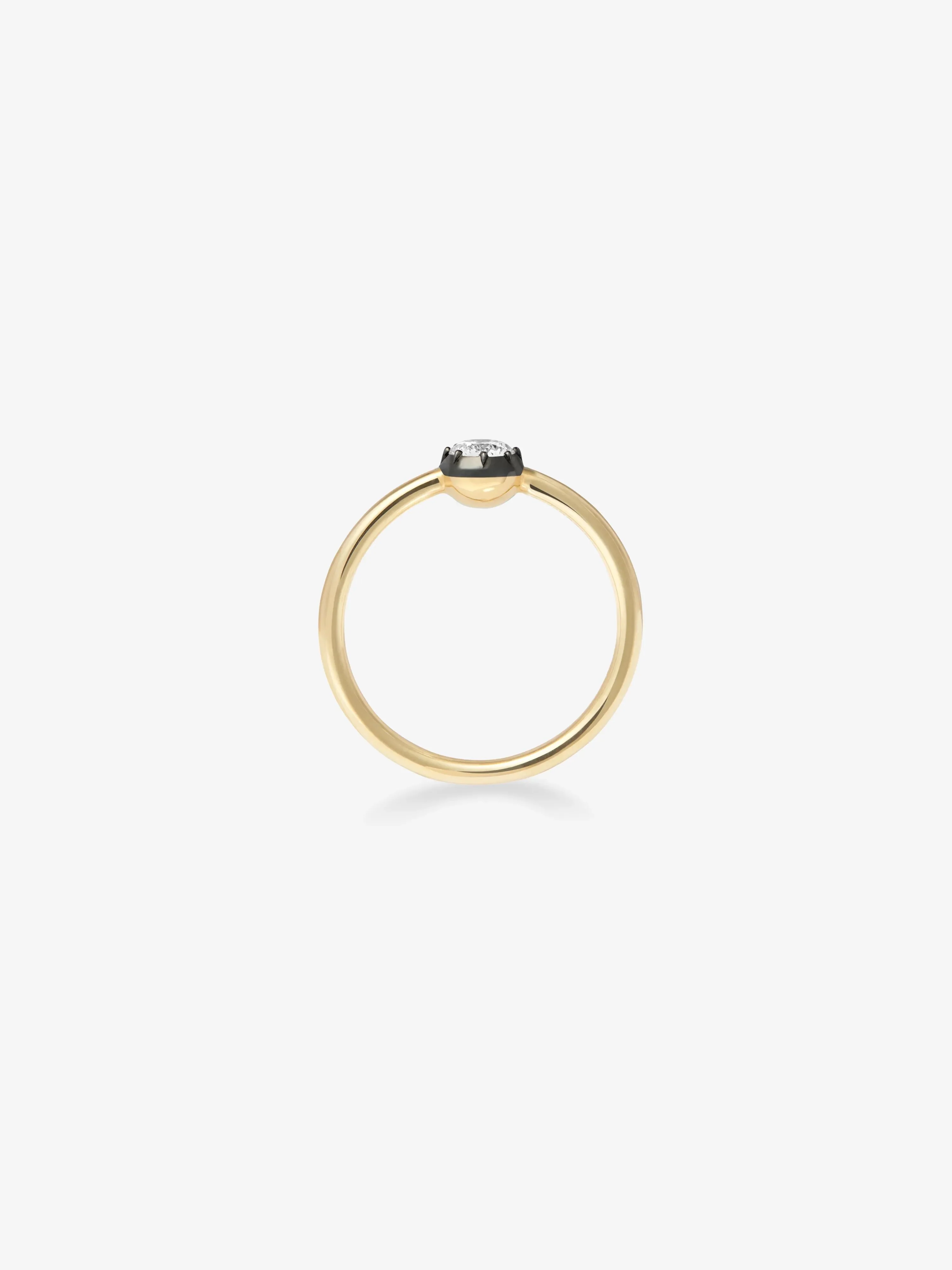 0.25ct Diamond & Blackened Gold Button Back Ring - Image 4