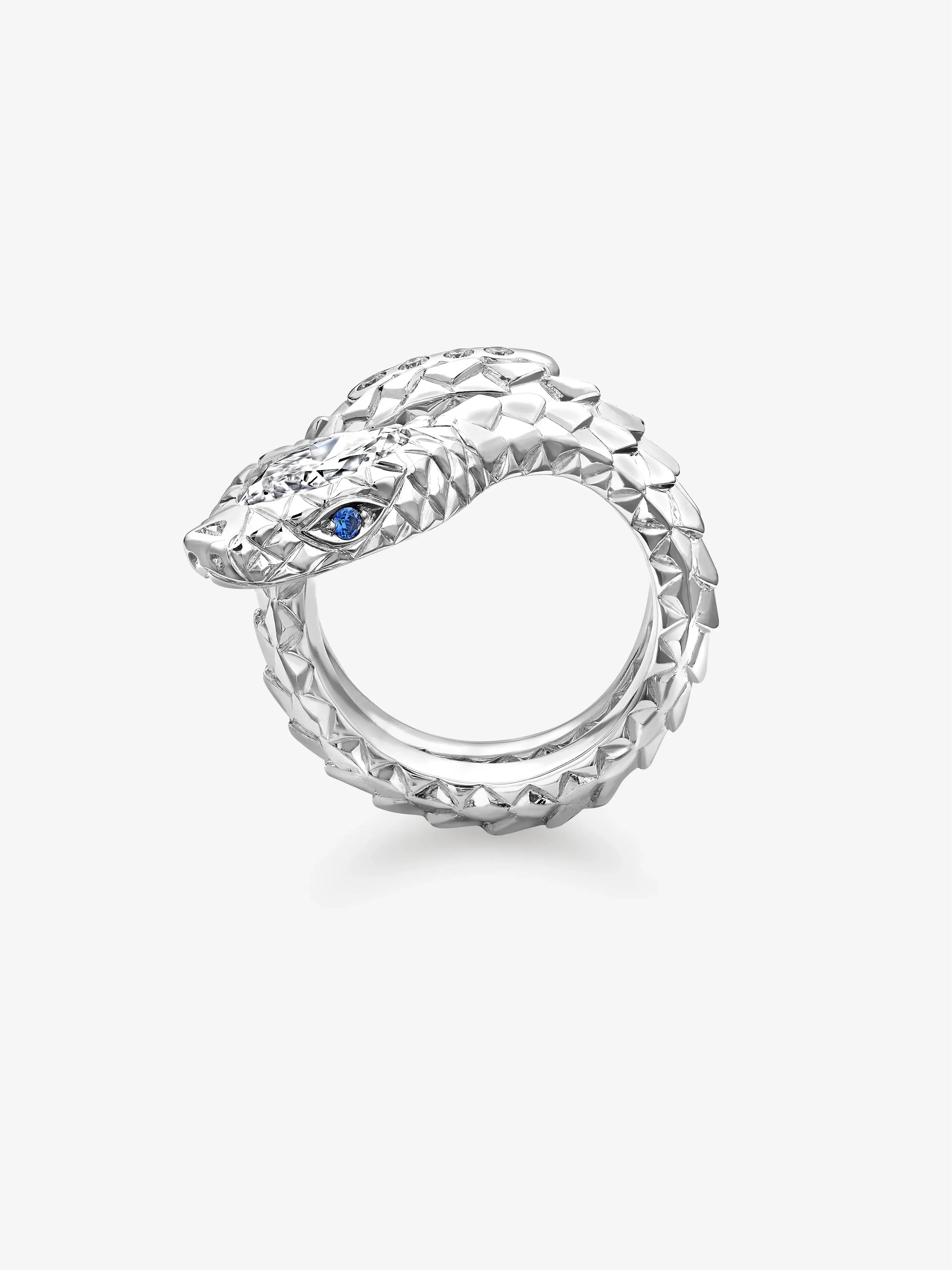 0.90ct Diamond White Gold Snake Ring - Image 4