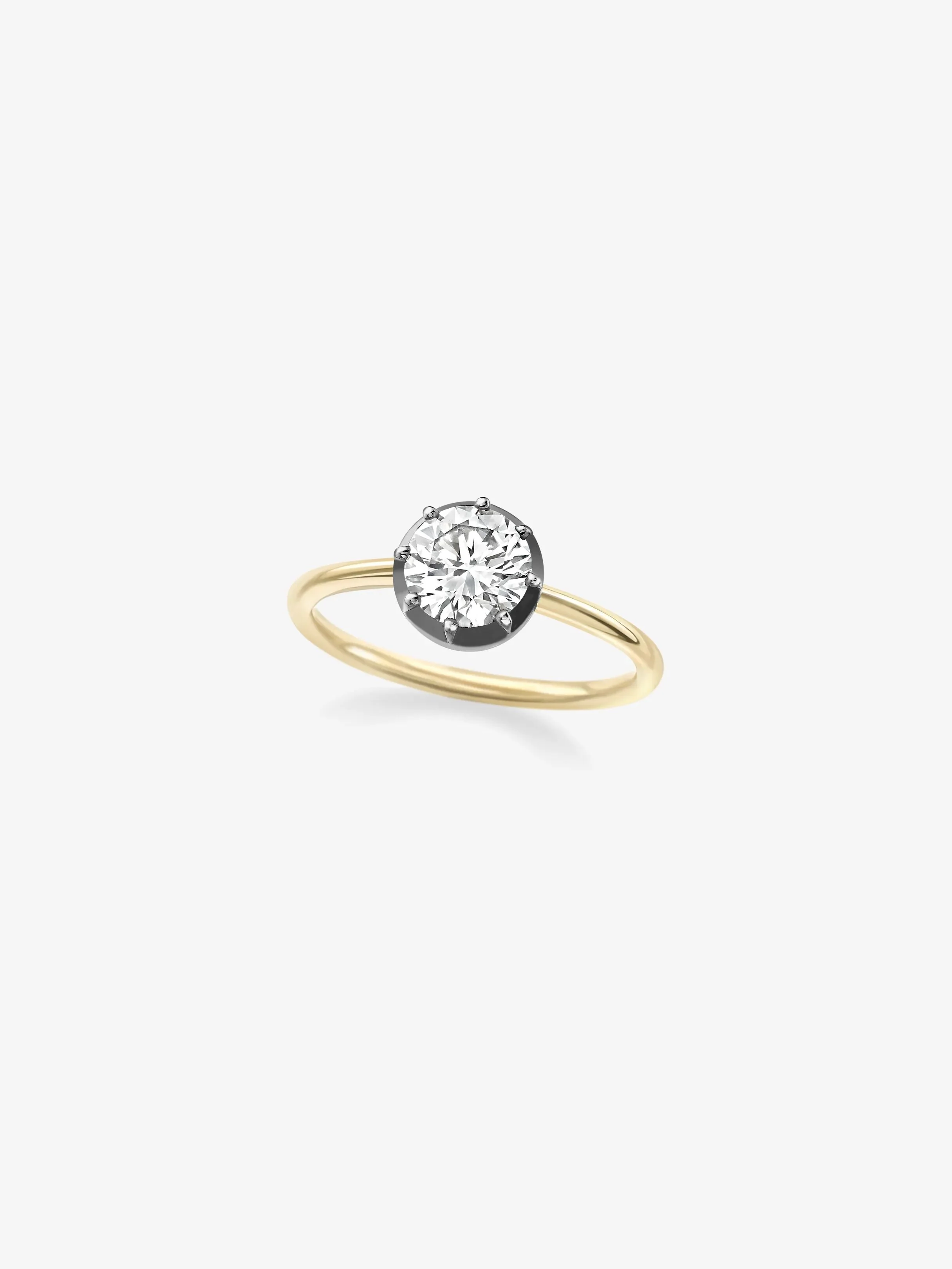 1.04ct Diamond & Blackened Gold Button Back Ring - Image 2