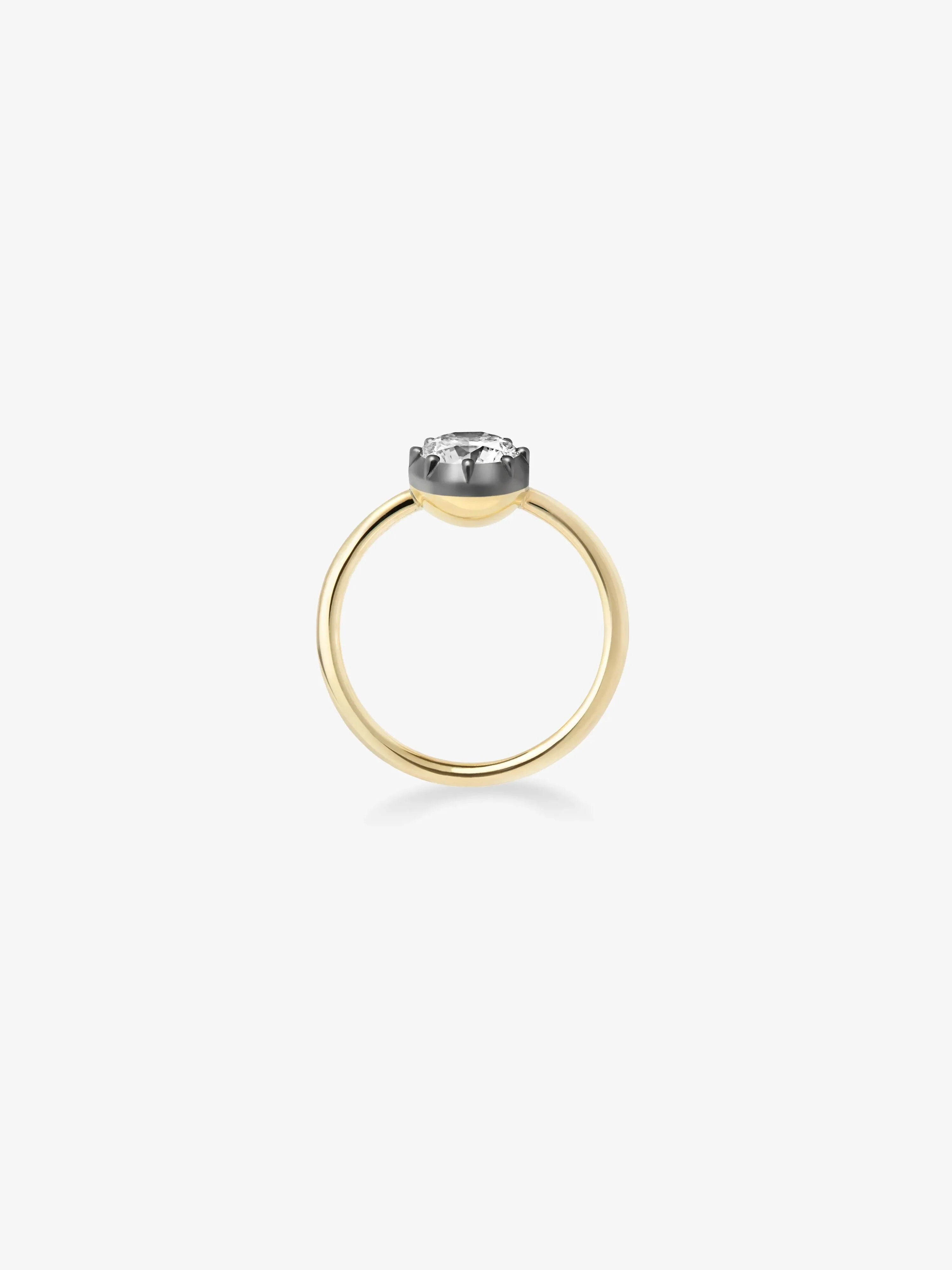 1.04ct Diamond & Blackened Gold Button Back Ring - Image 4