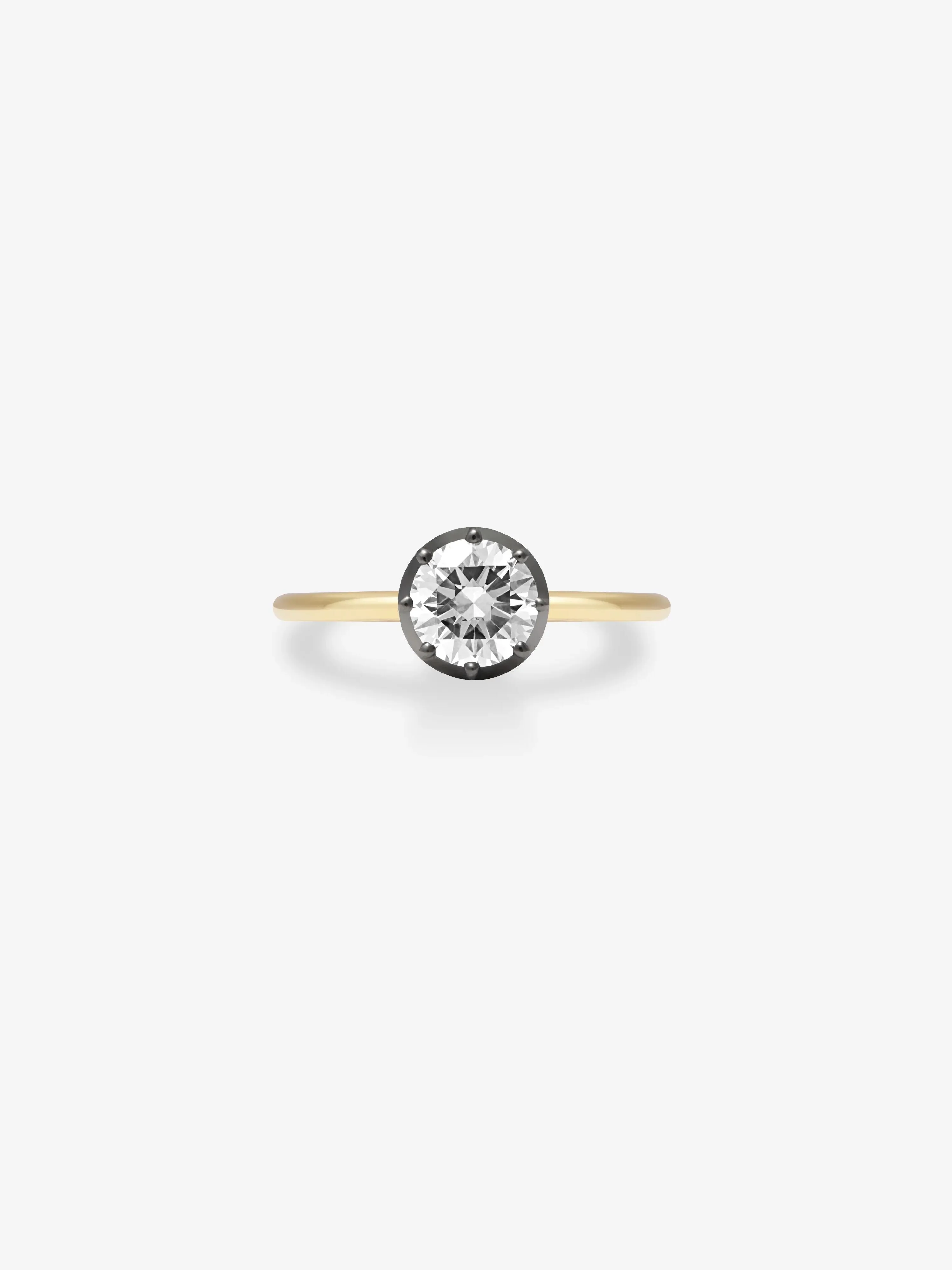 1.11ct Diamond & Blackened Gold Button Back Ring