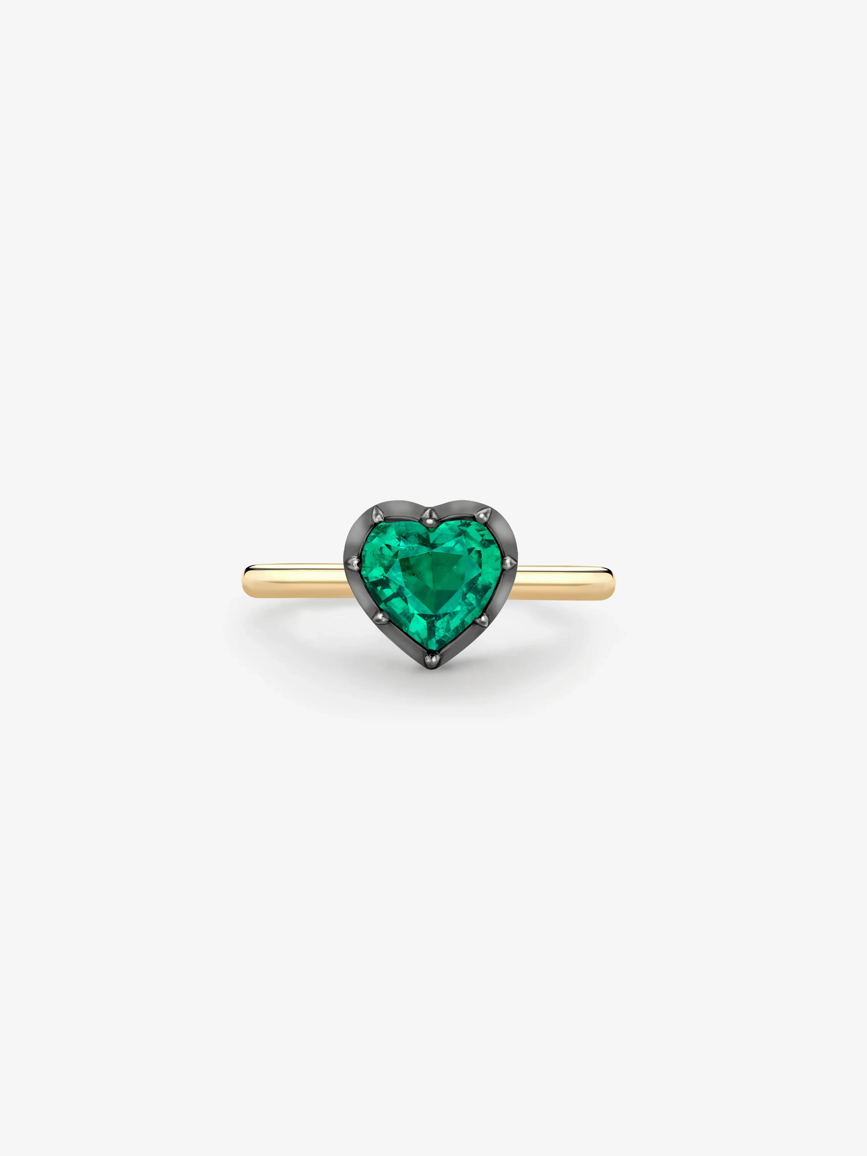 1.21ct Heart-Shaped Emerald Button Back Ring