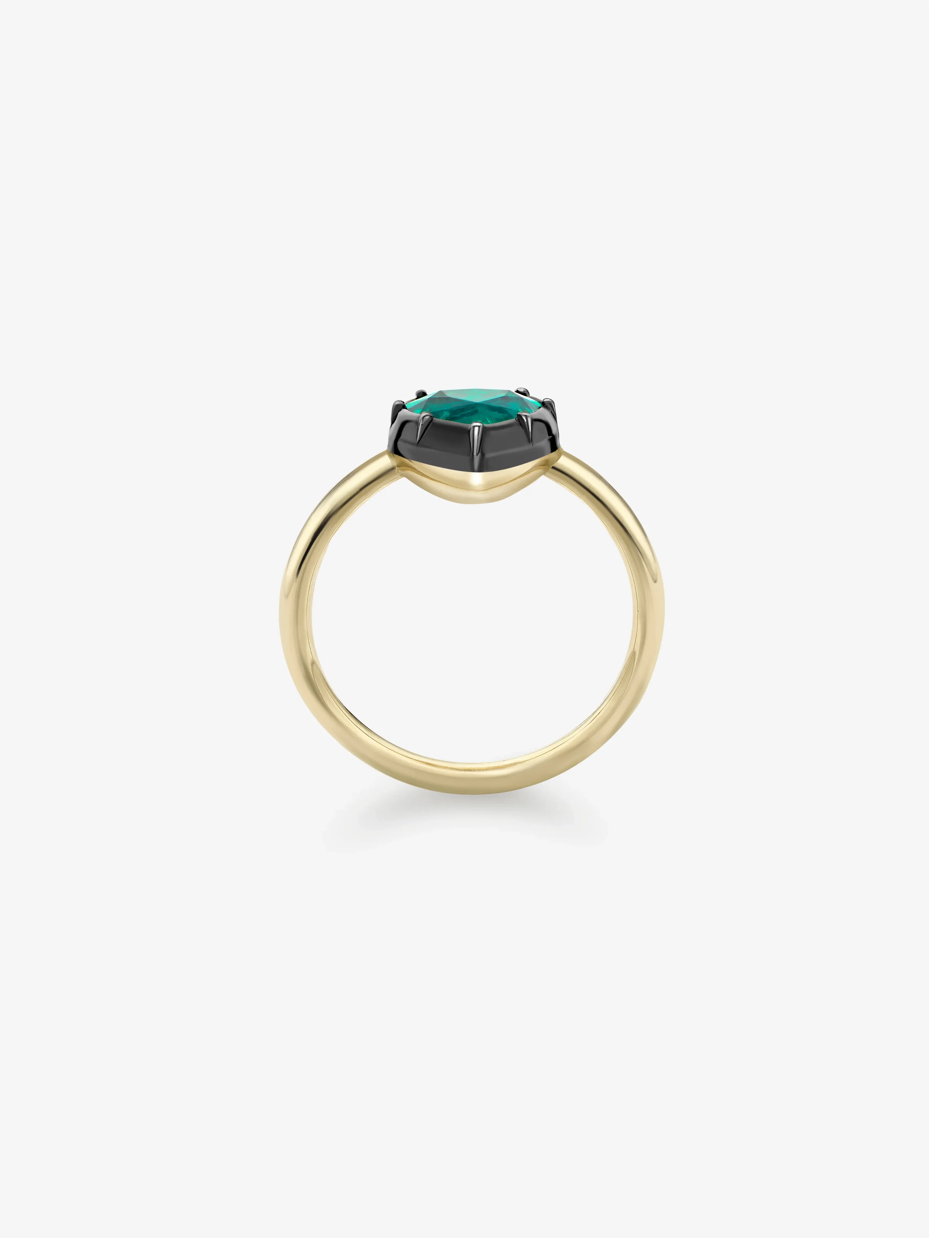 1.21ct Heart-Shaped Emerald Button Back Ring - Image 3
