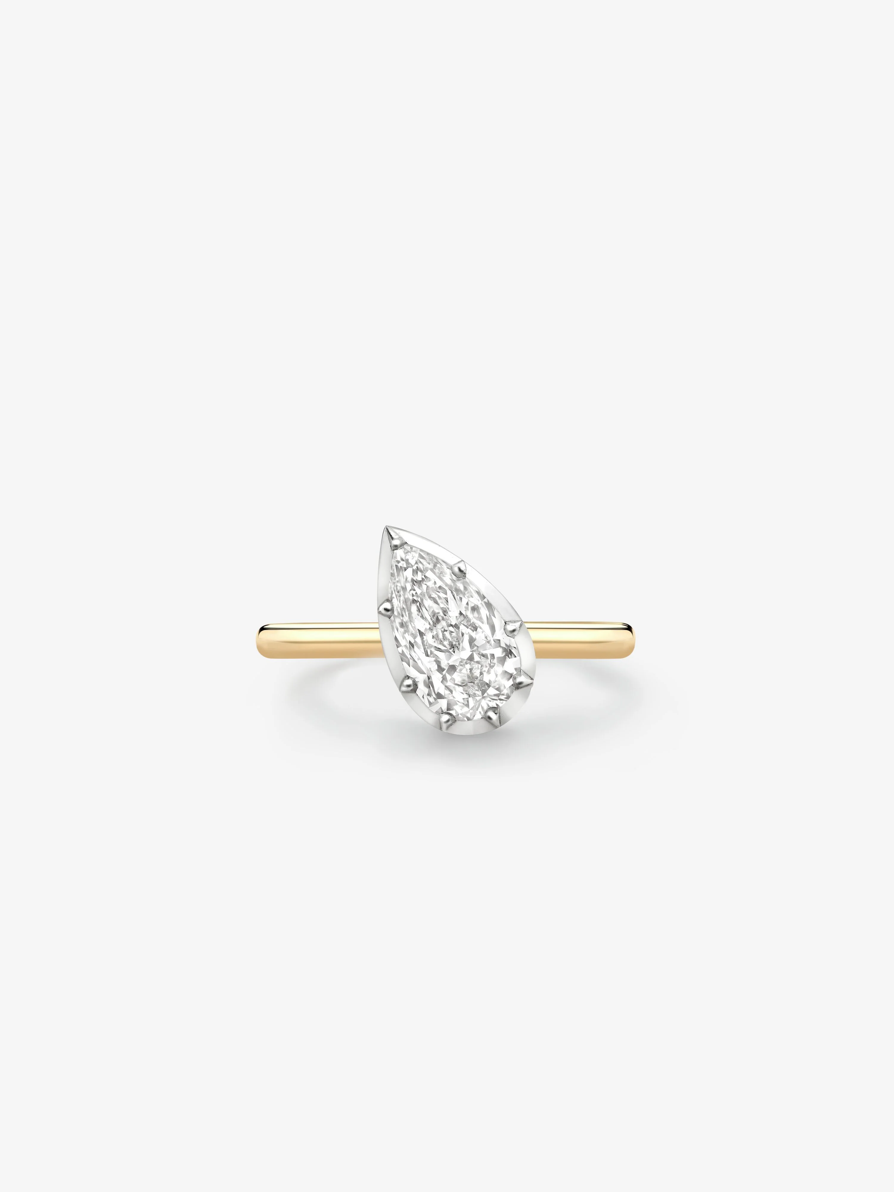 1.21ct Tilted Pear Diamond Button Back Ring