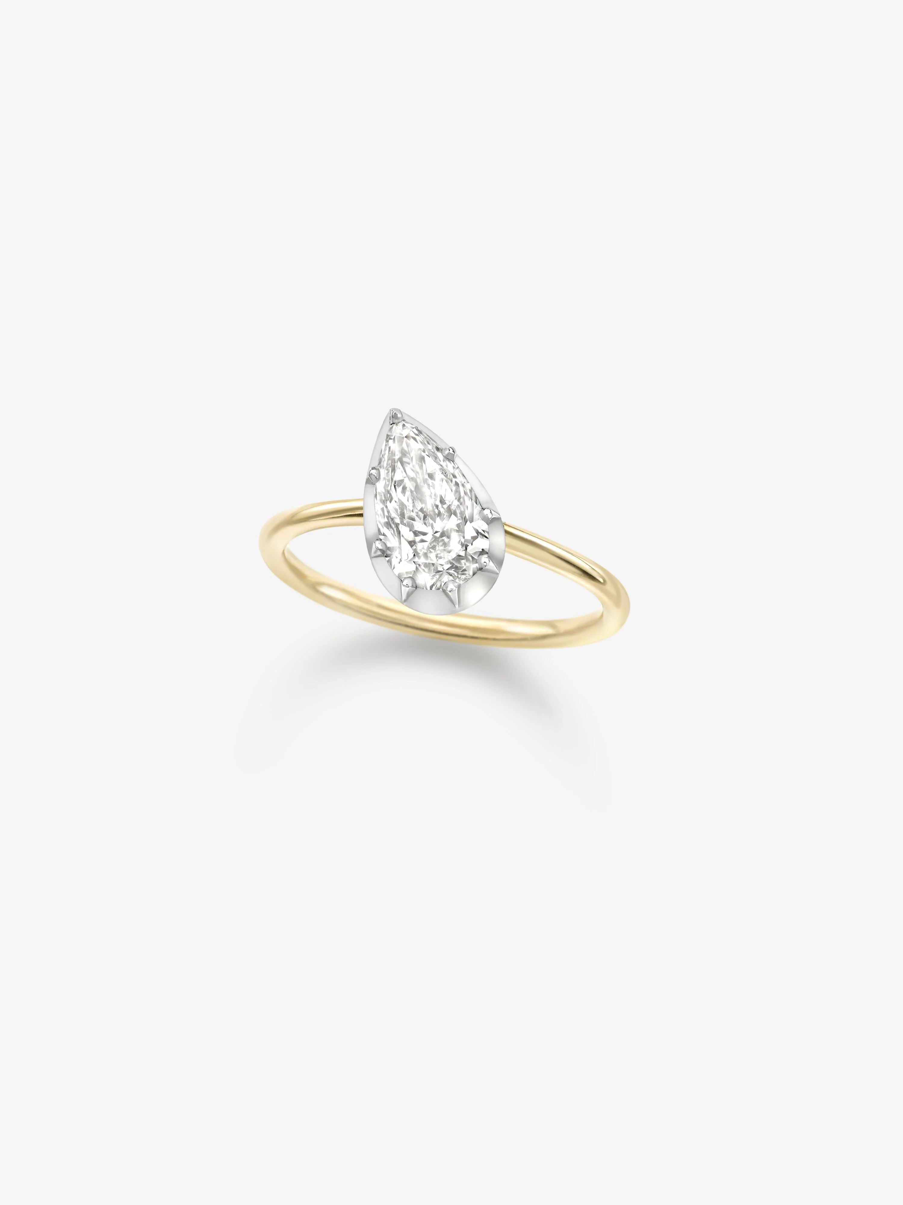 1.21ct Tilted Pear Diamond Button Back Ring - Image 2