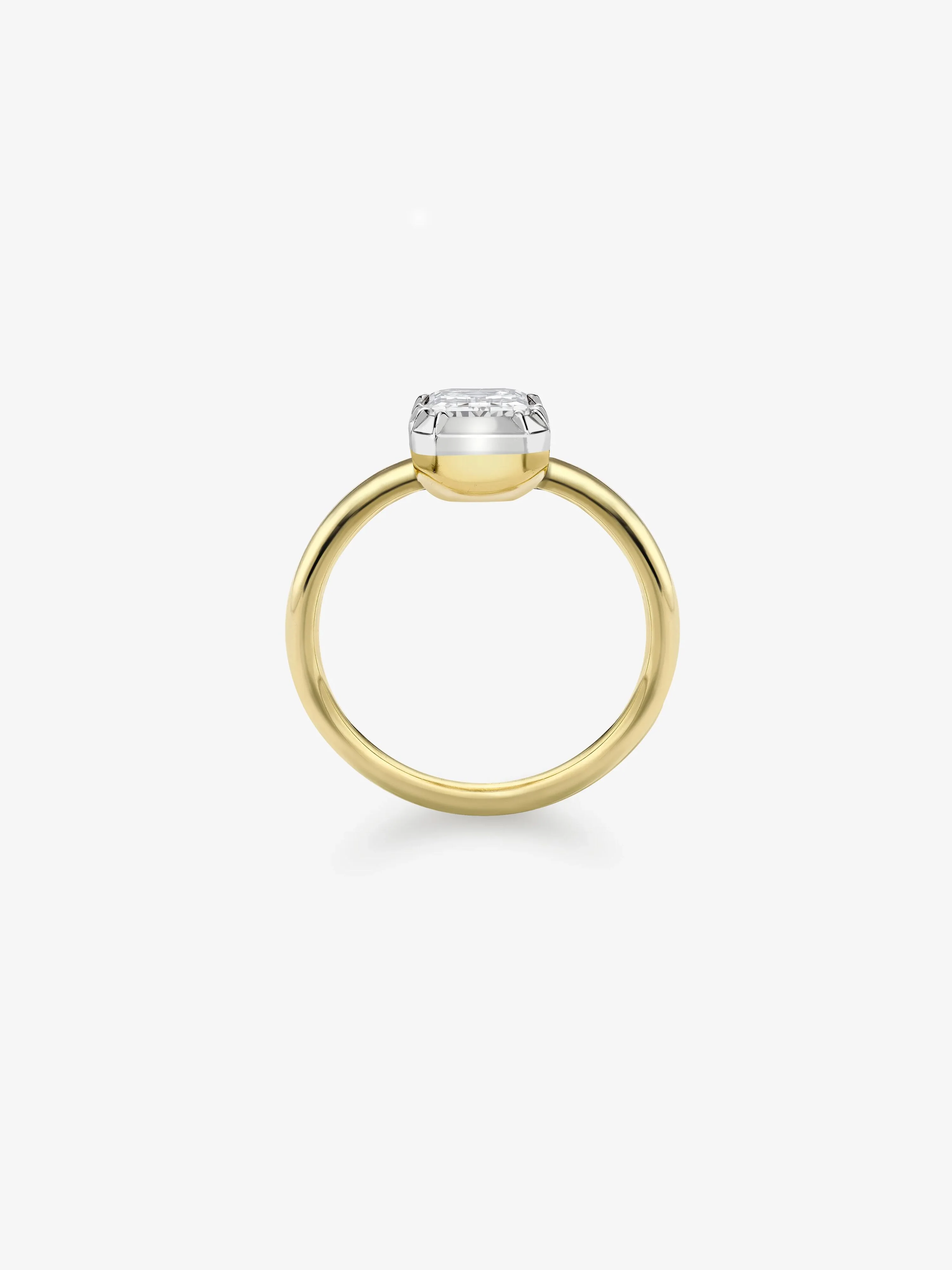 1.50ct Emerald Cut Diamond & White Gold Button Back Ring - Image 2