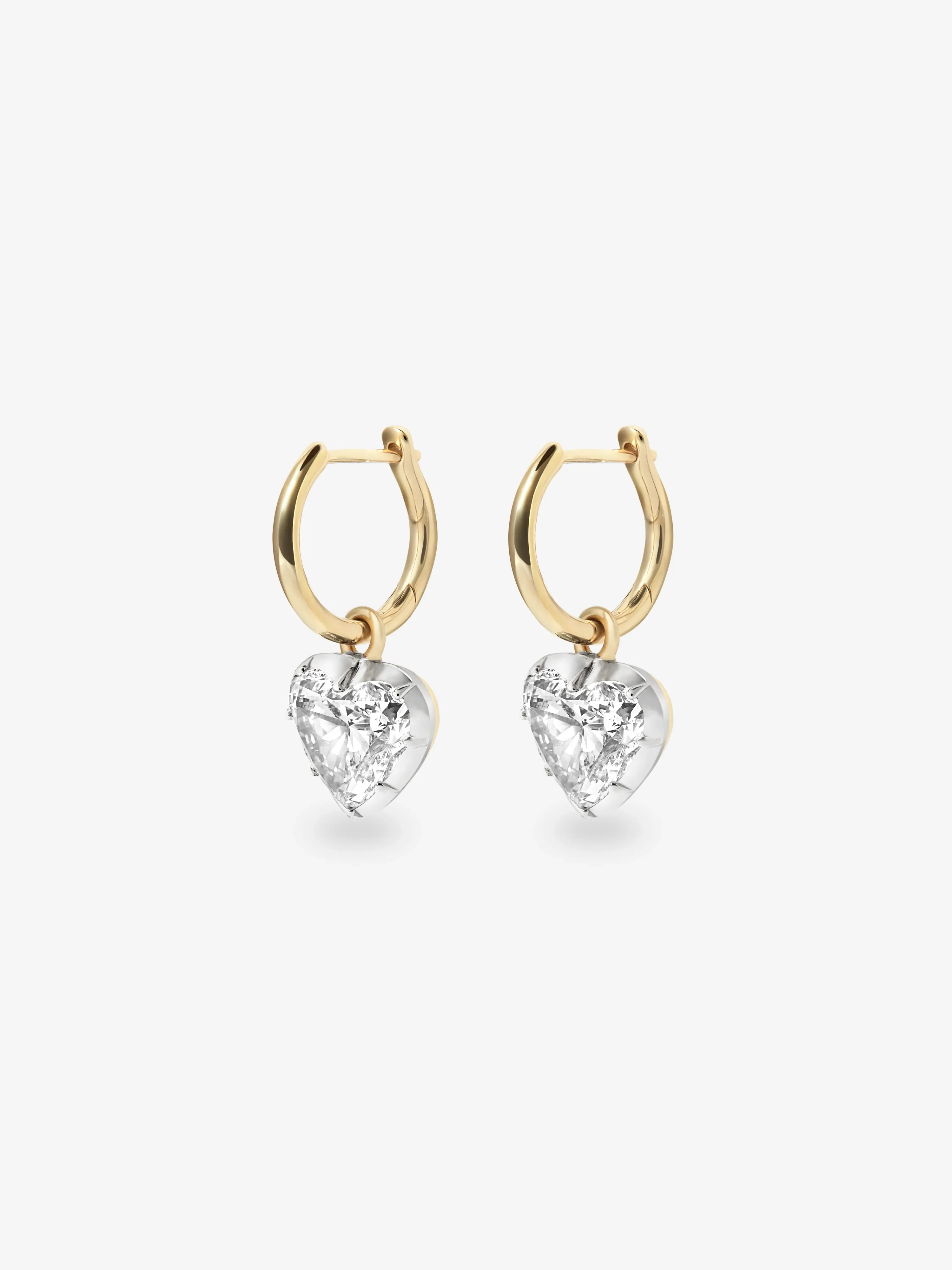 1.50ct Heart-Shaped Diamond & White Gold Gypset Hoop Earrings - Image 2