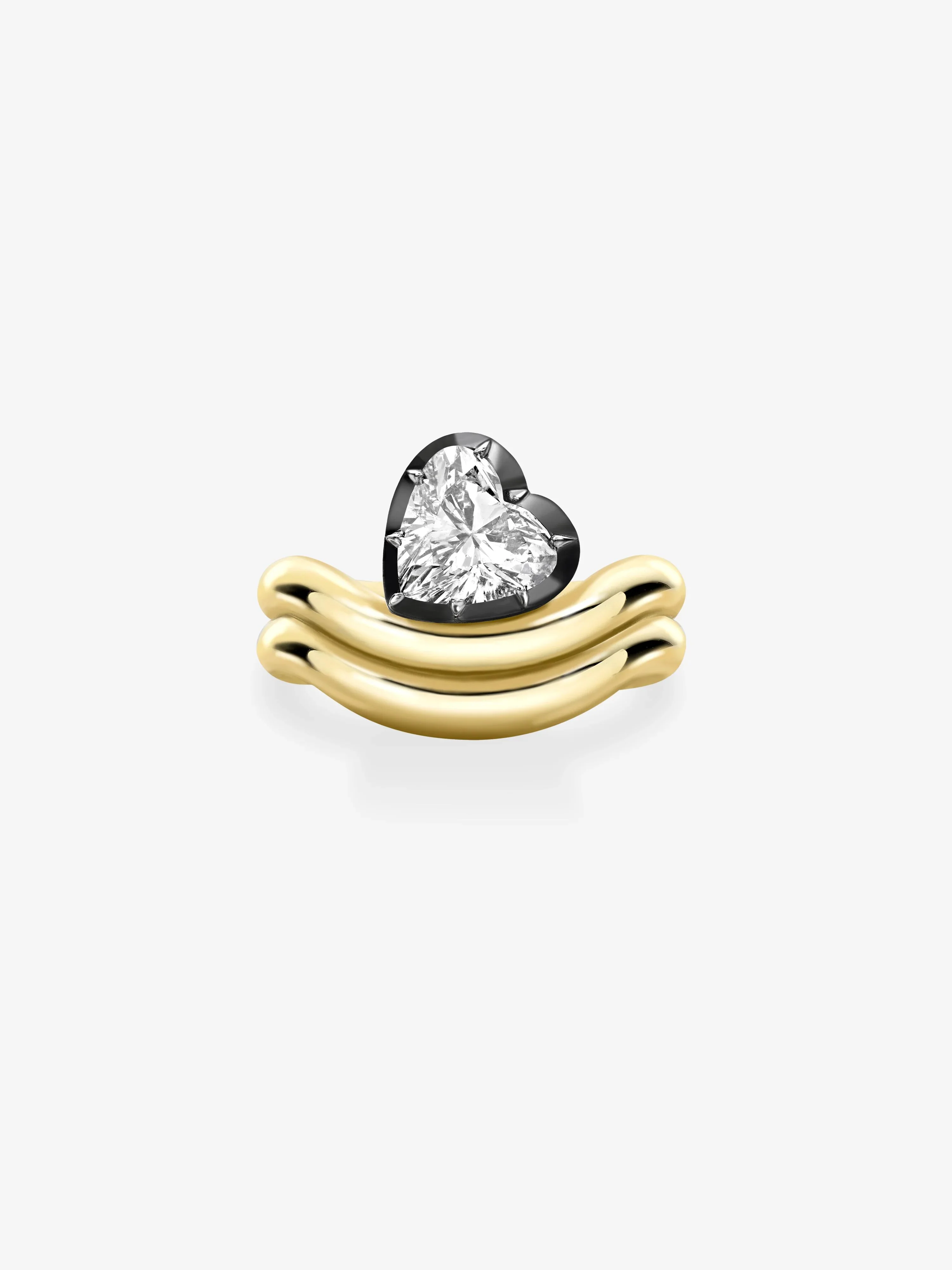 1.68ct Tilted Heart-Shaped Diamond Wave Ring