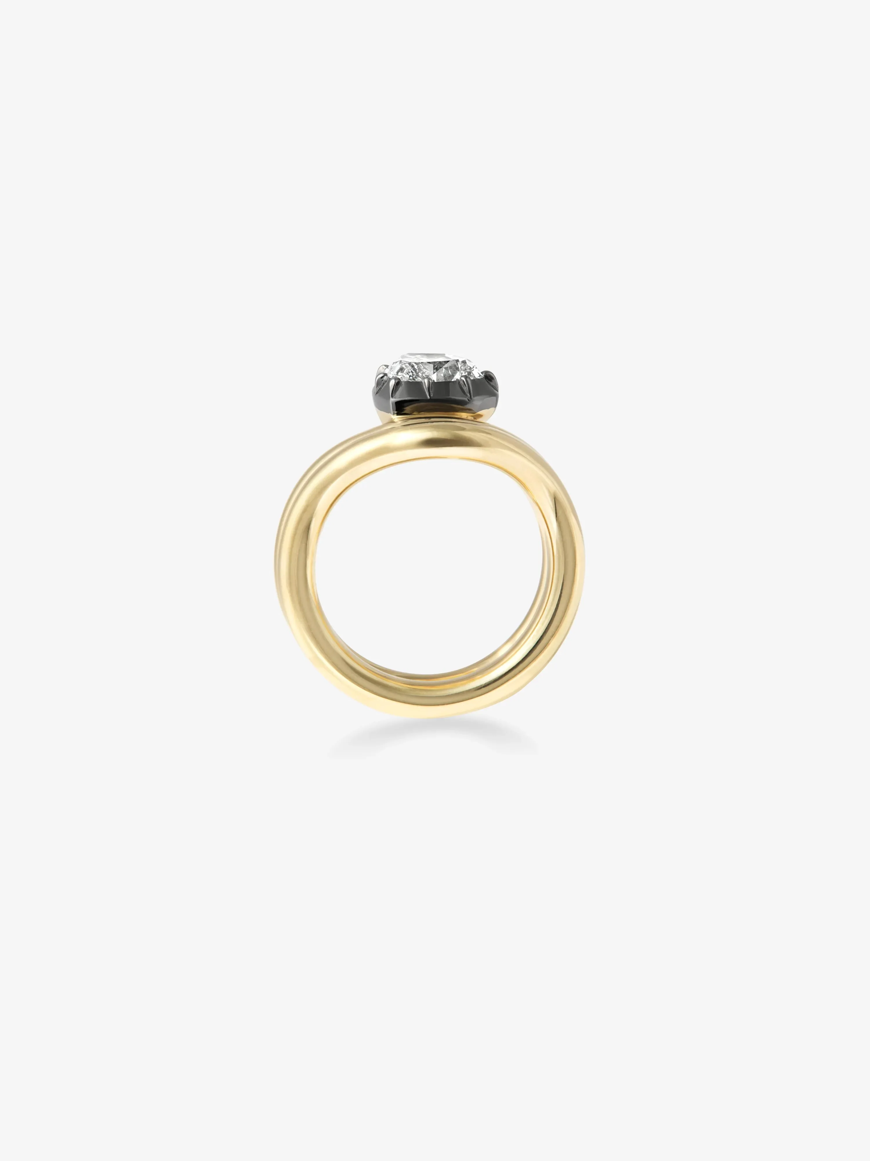 1.68ct Tilted Heart-Shaped Diamond Wave Ring - Image 4