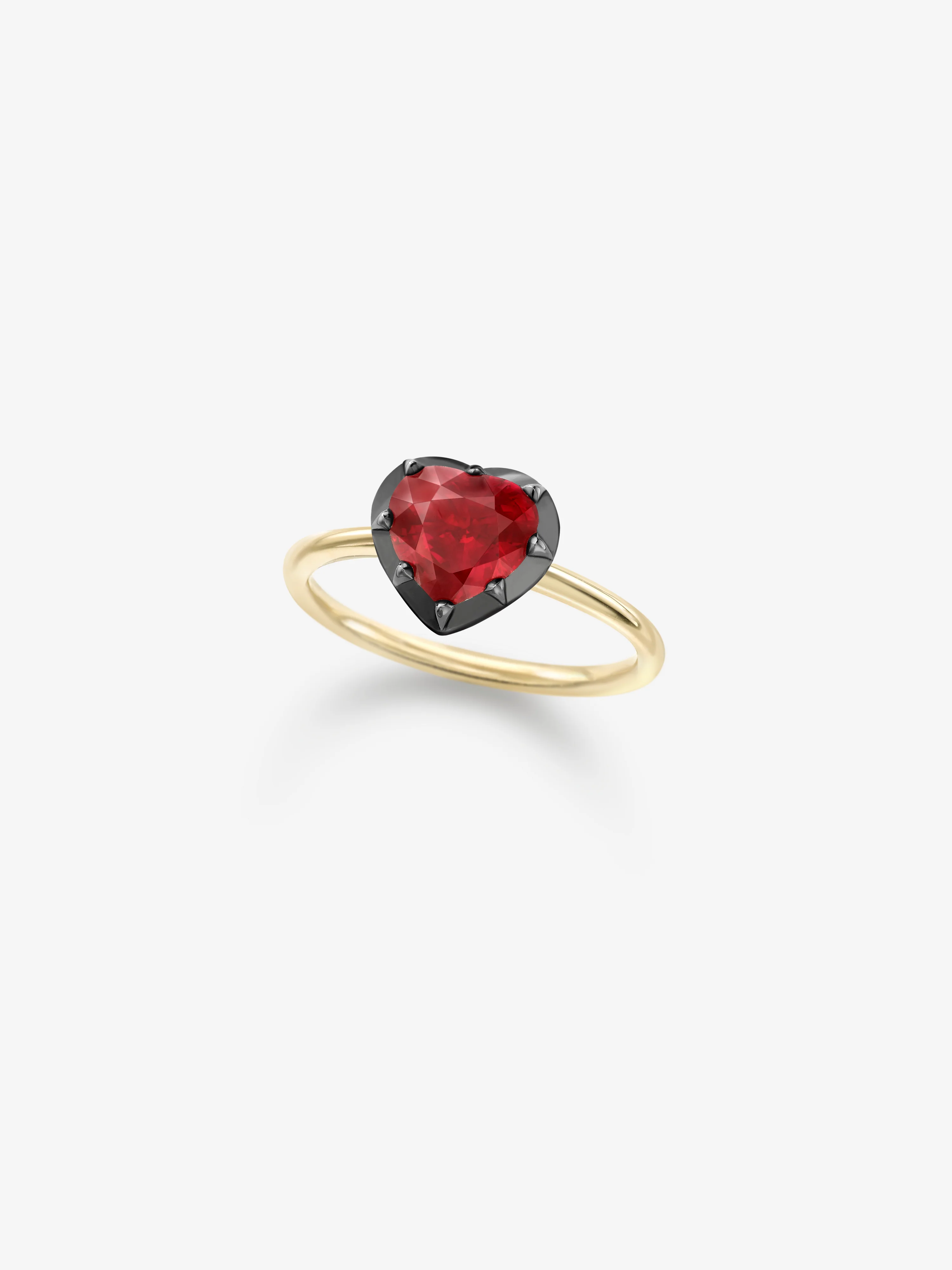 1.90ct Heart-Shaped Ruby Button Back Ring - Image 2