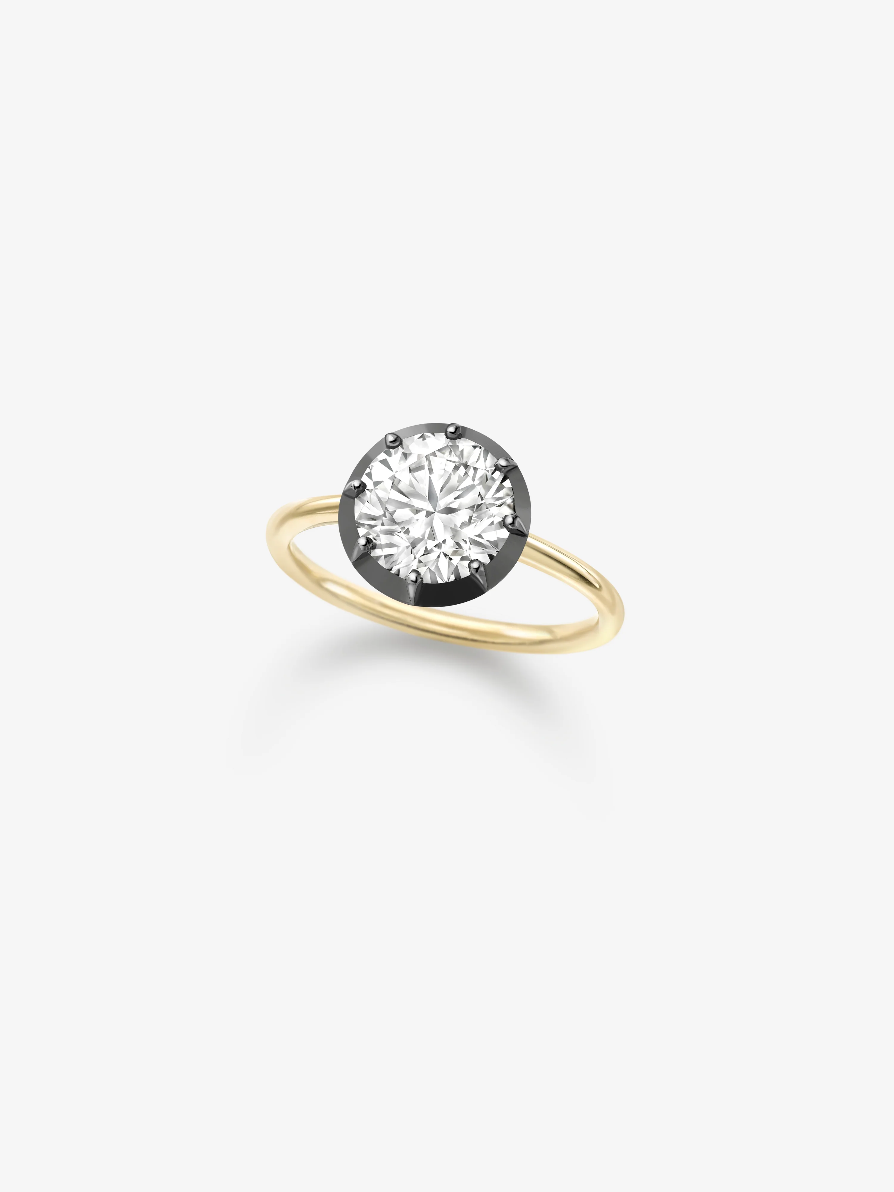 2.50ct Diamond & Blackened Gold Button Back Ring - Image 2