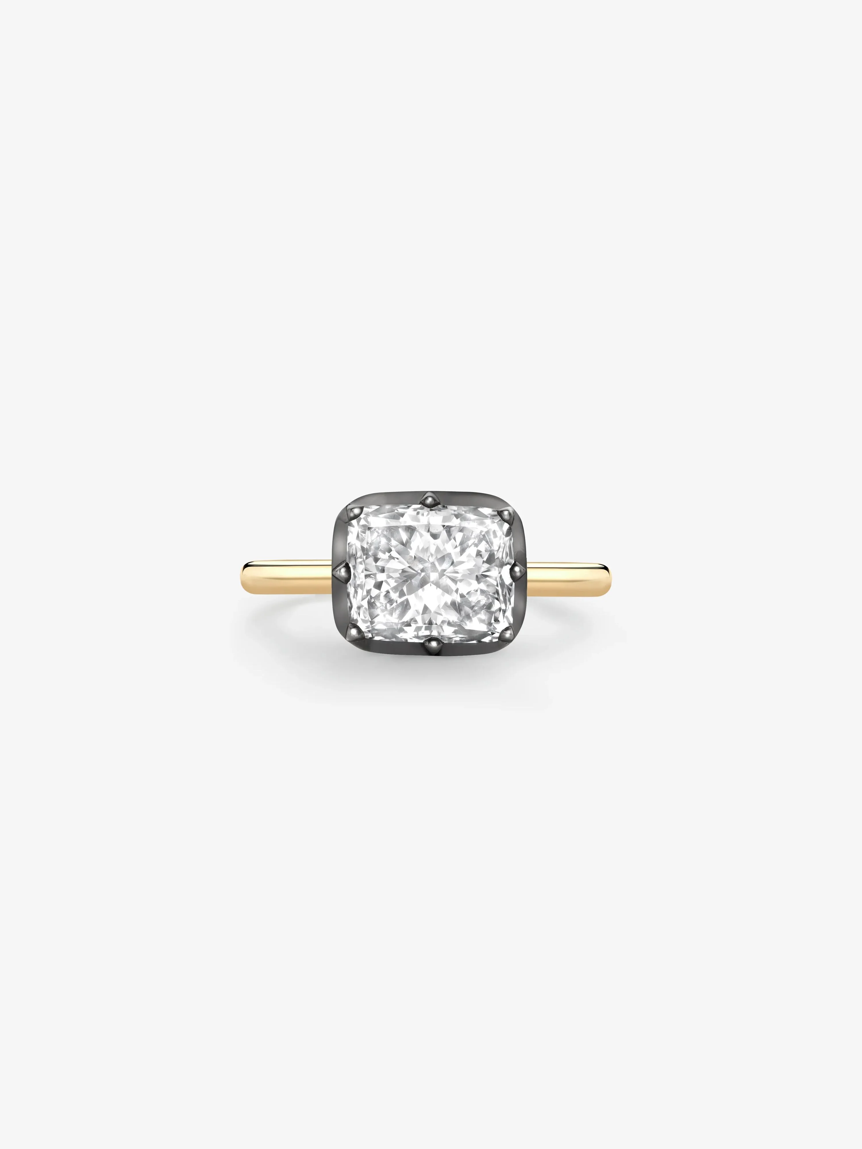 2.51ct East-West Cushion Diamond Button Back Ring