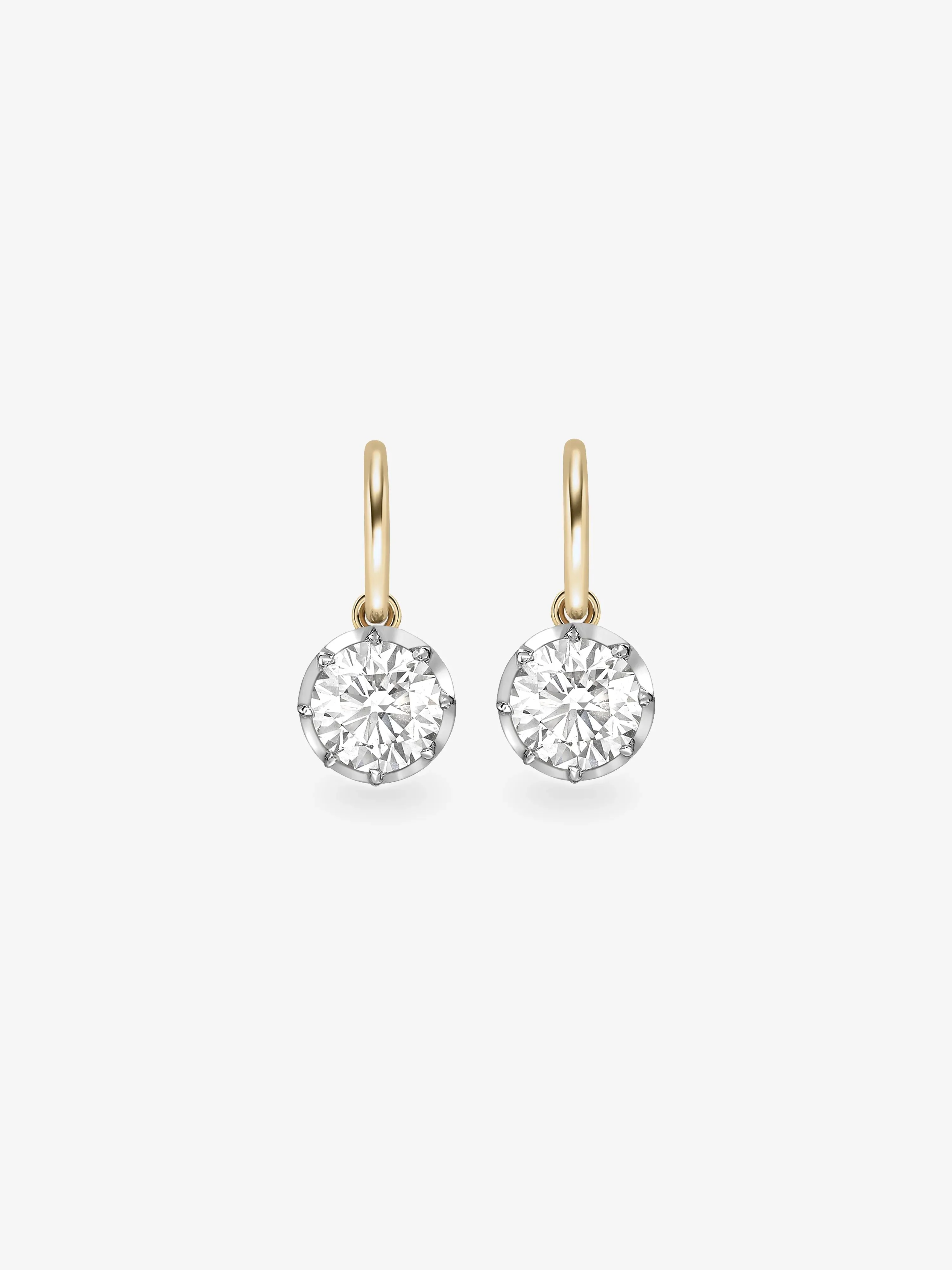 2ct Diamond & White Gold Gypset Hoop Earrings
