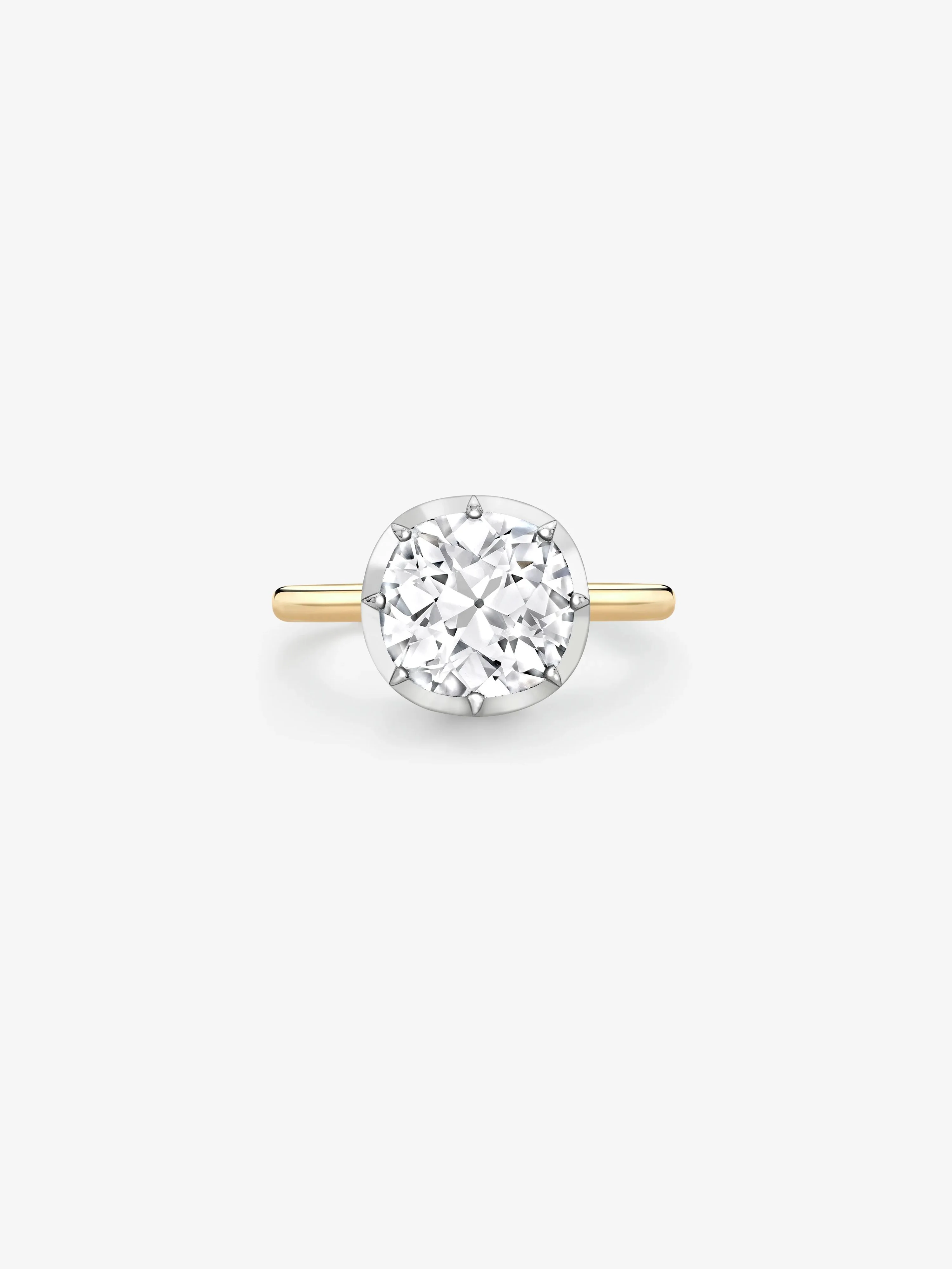 3.01ct East-West Old Mine Diamond Button Back Ring