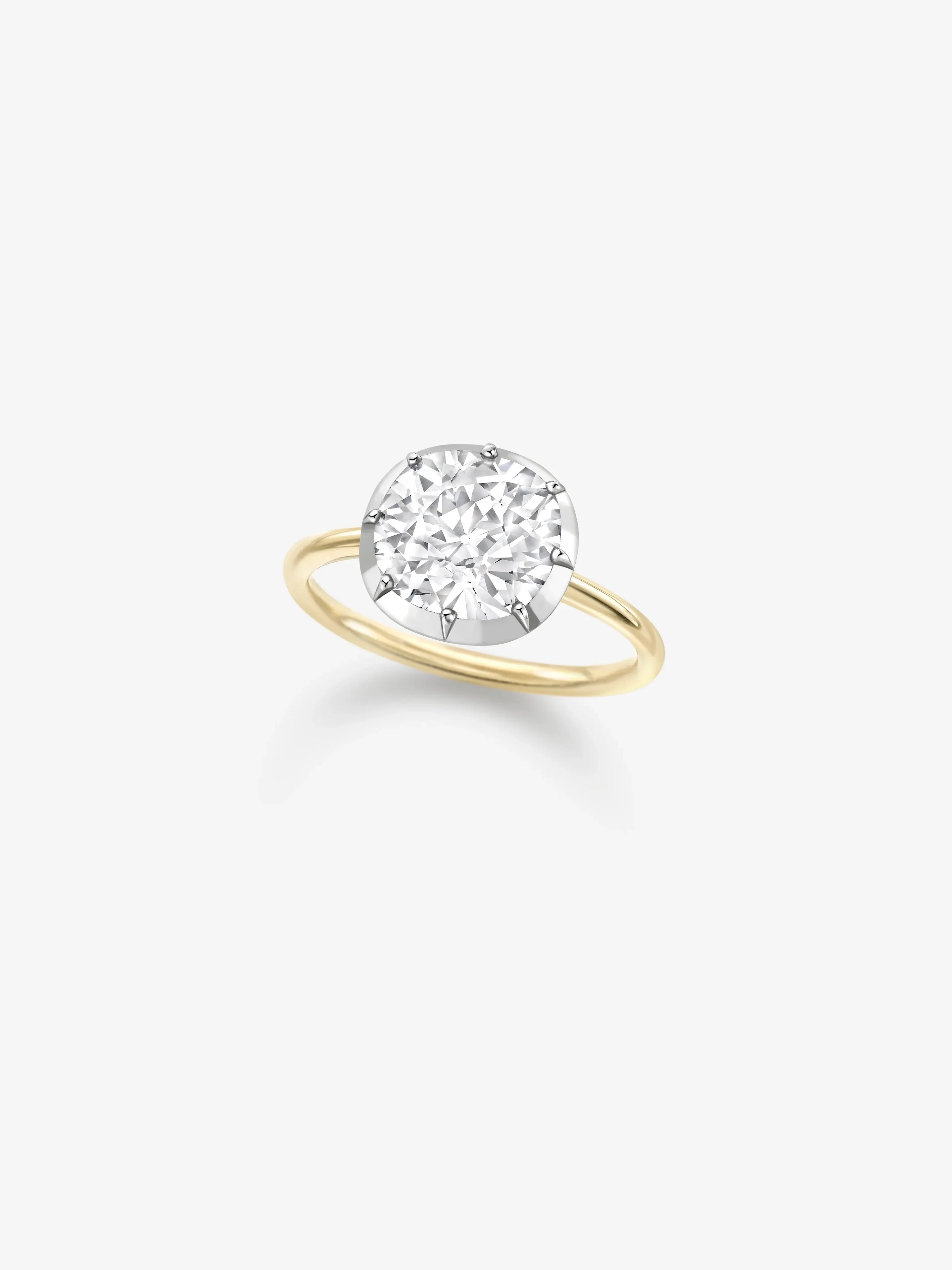 3.01ct East-West Old Mine Diamond Button Back Ring - Image 2