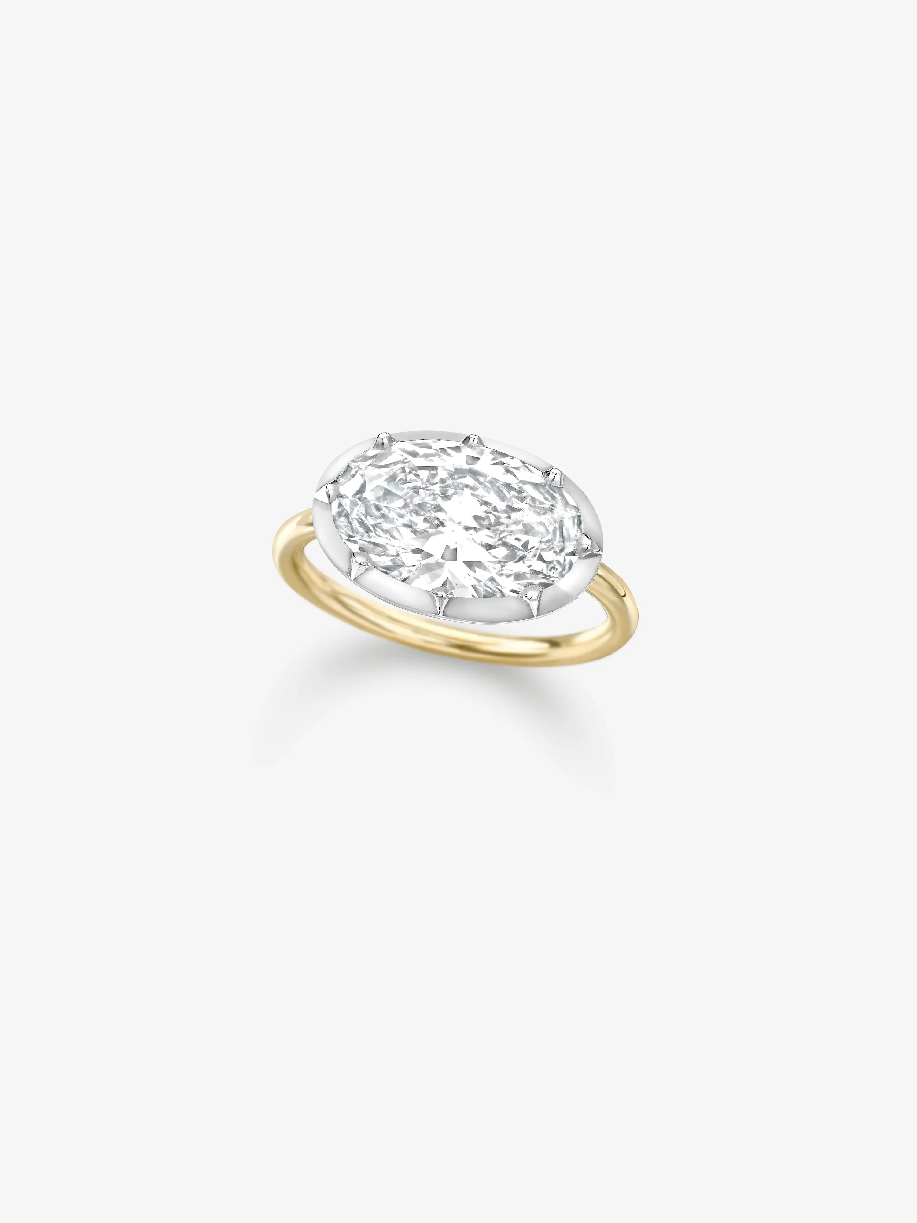 3.51ct East-West Oval Diamond Button Back Ring - Image 2