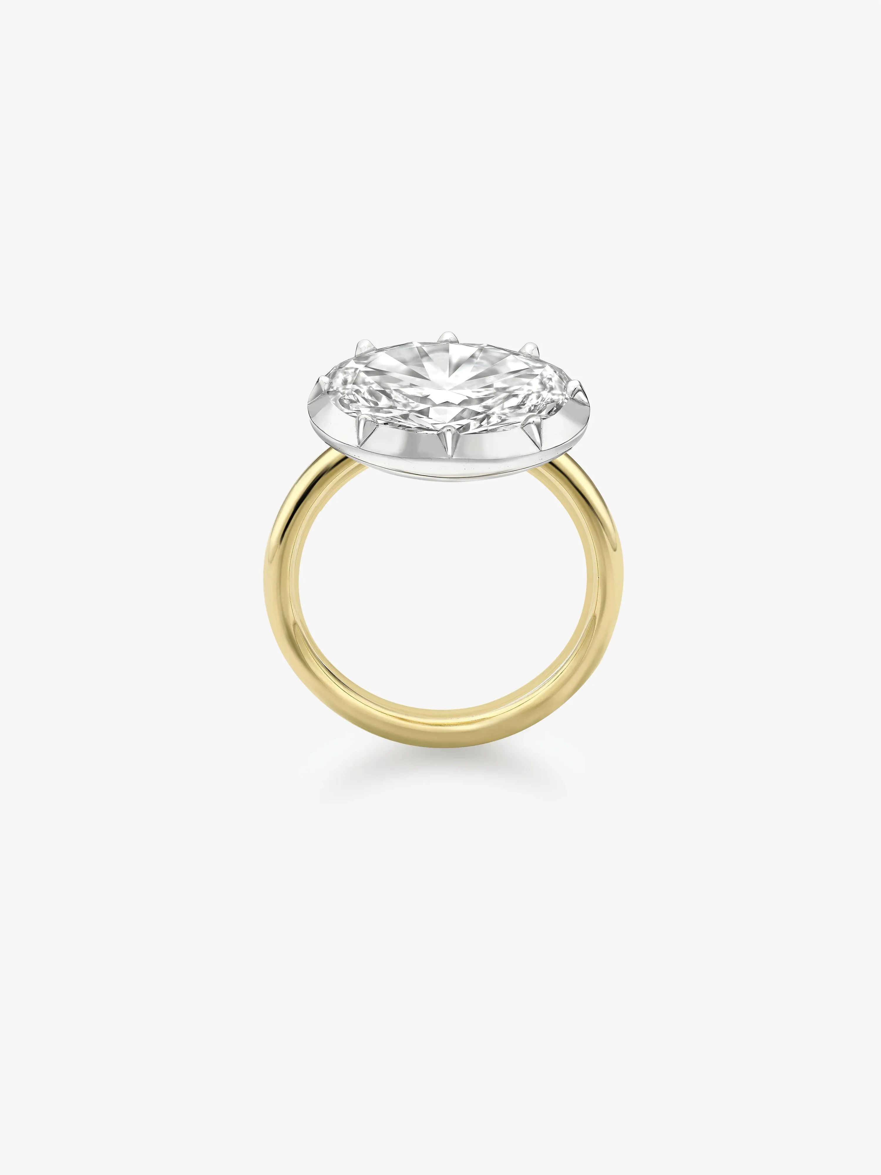 3.51ct East-West Oval Diamond Button Back Ring - Image 4