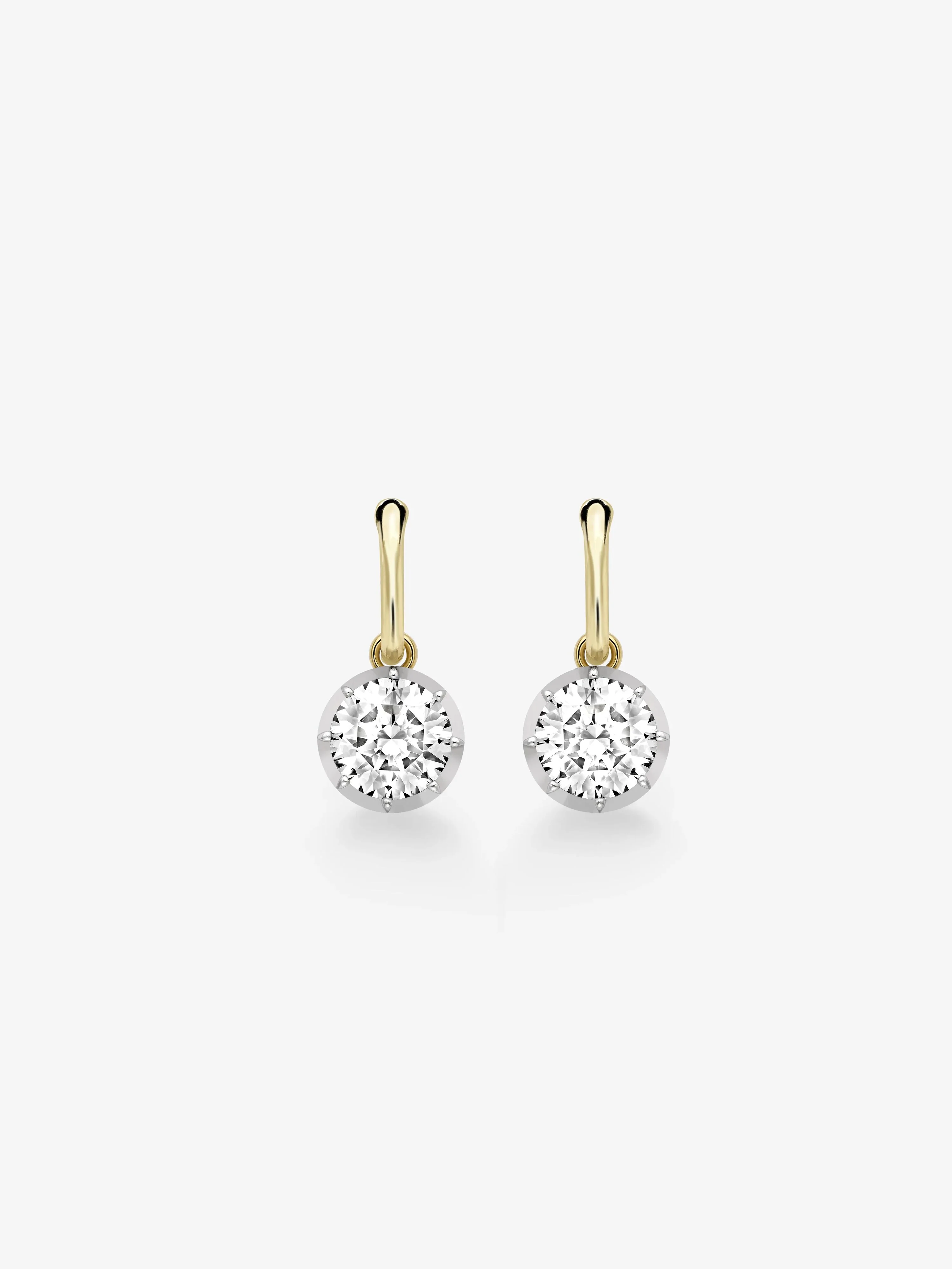 3ct Diamond & White Gold Gypset Hoop Earrings