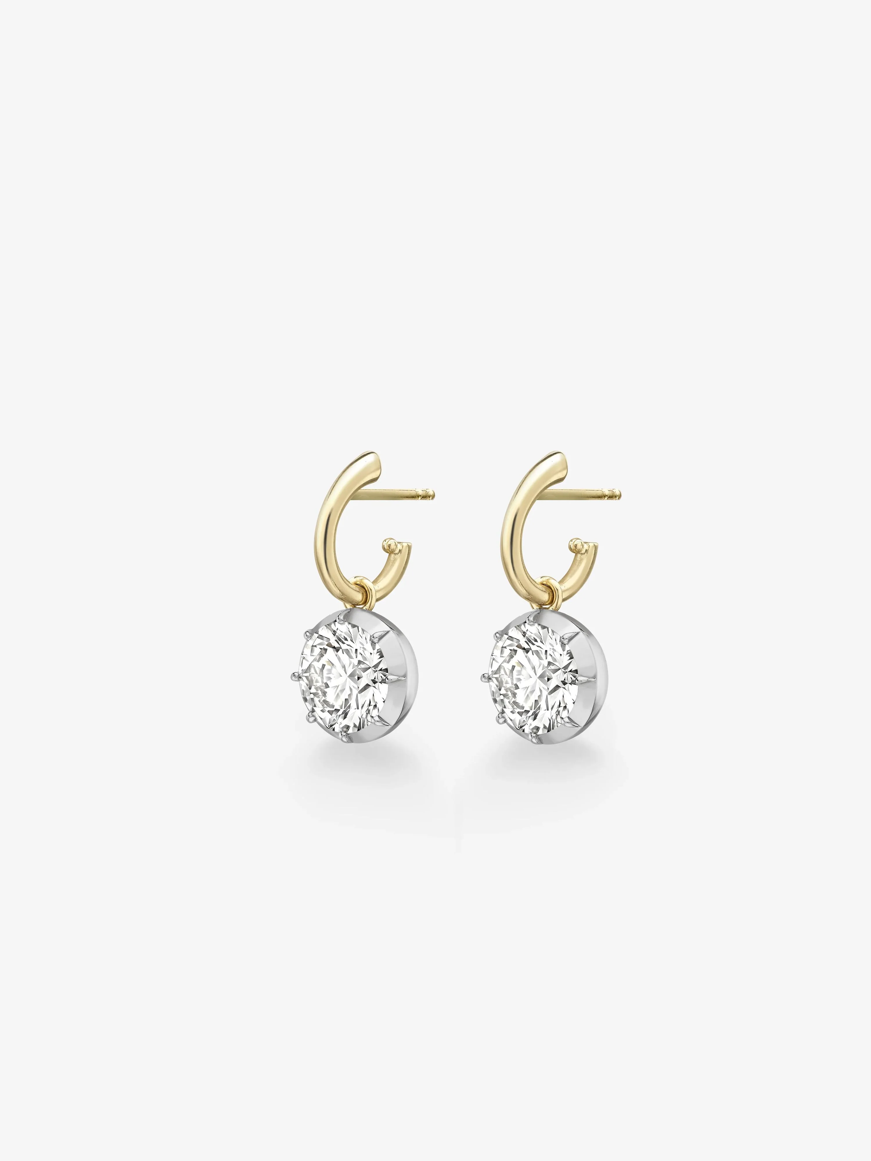 3ct Diamond & White Gold Gypset Hoop Earrings - Image 2