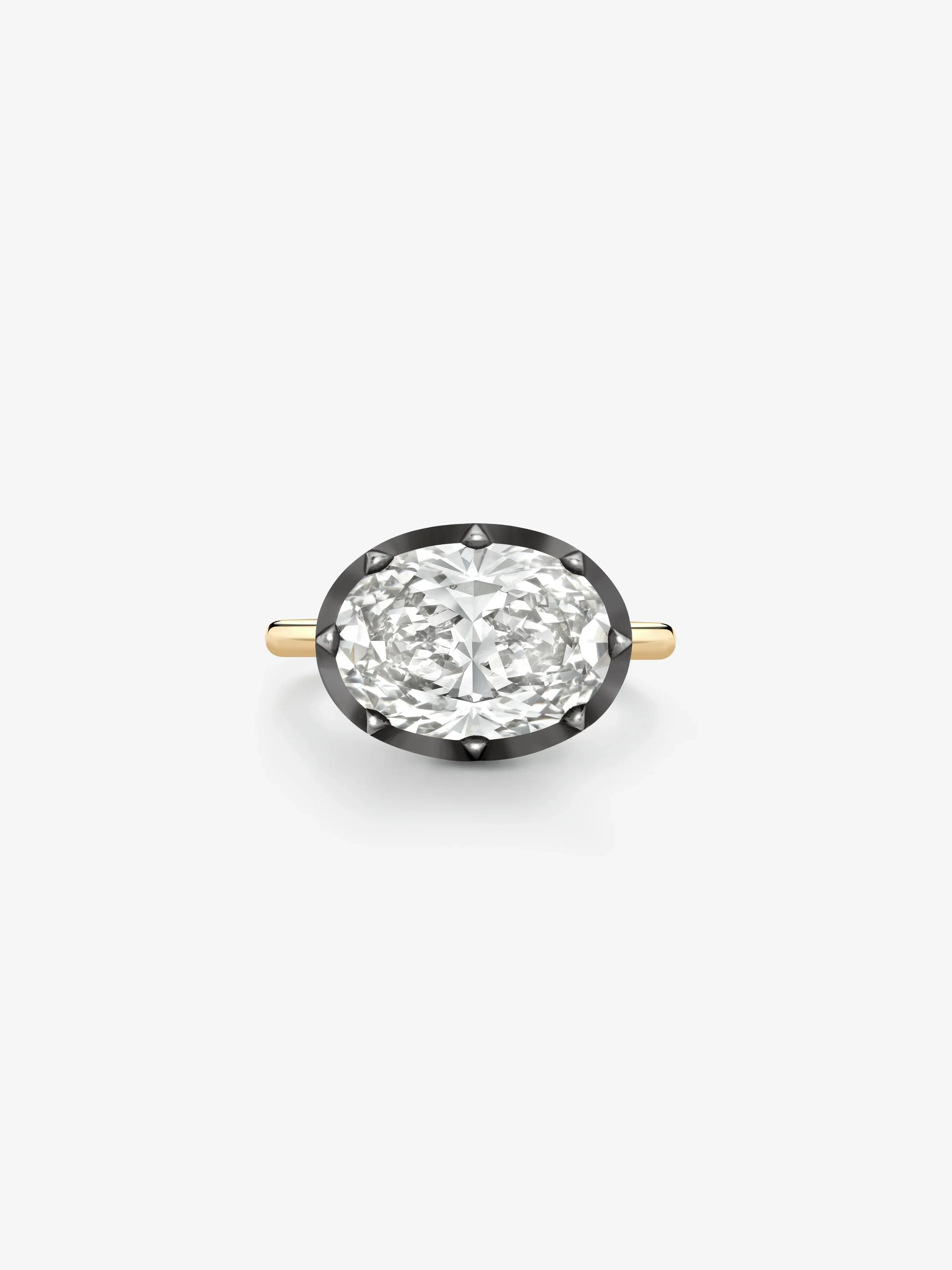 5.01ct East-West Oval Diamond Button Back Ring