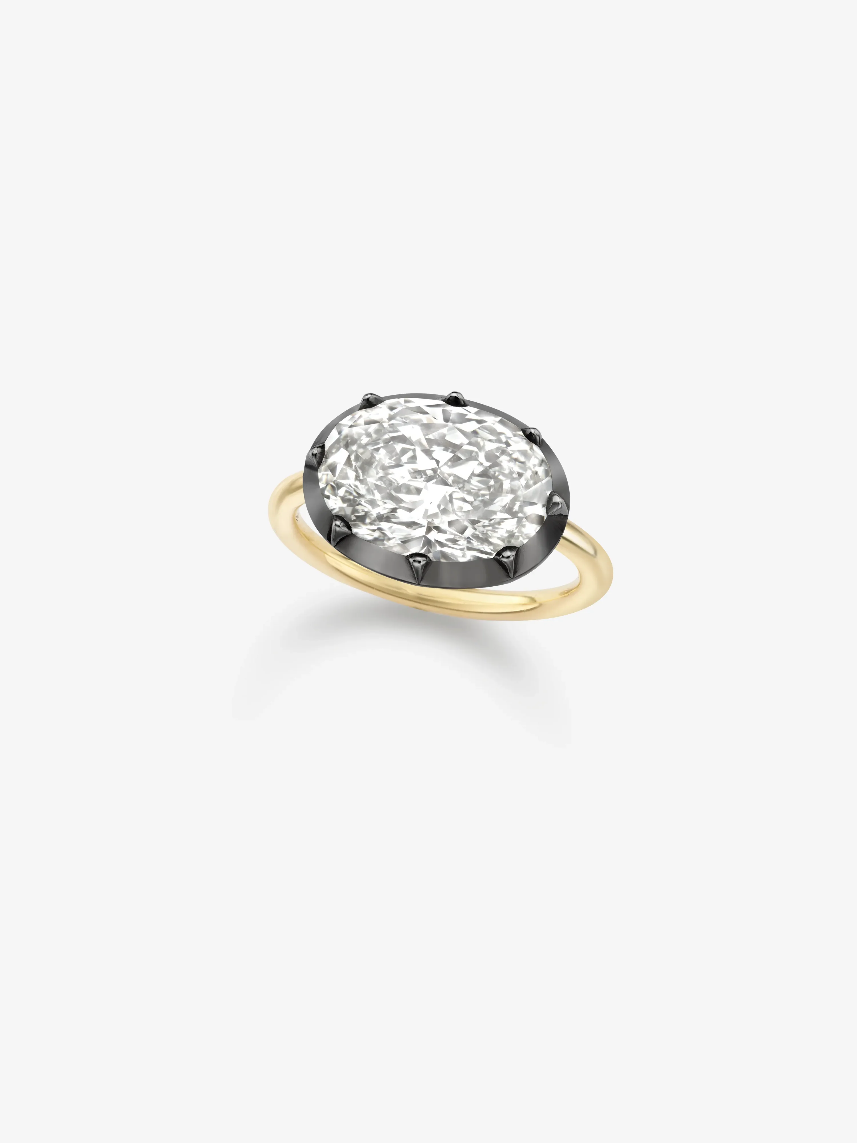 5.01ct East-West Oval Diamond Button Back Ring - Image 2