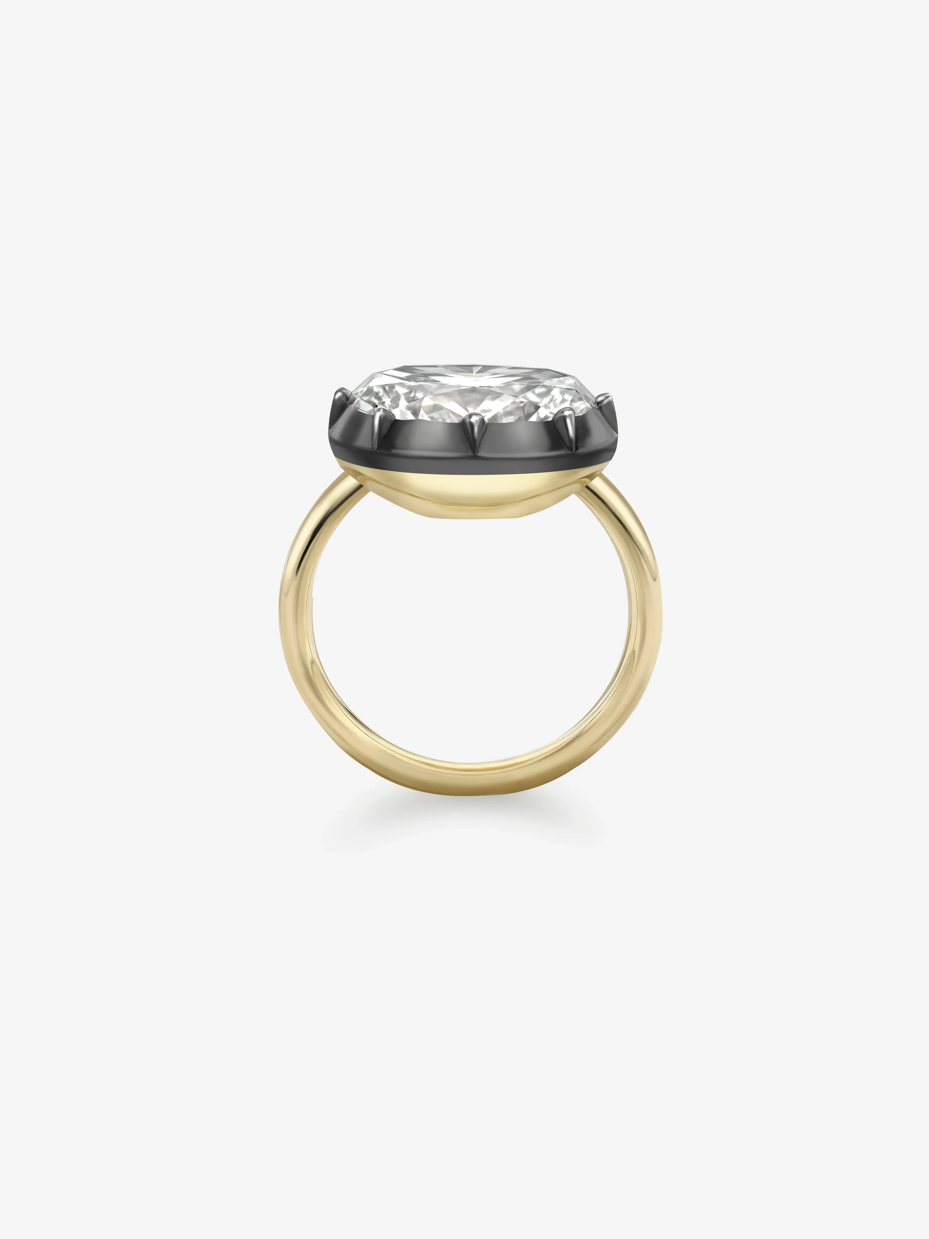5.01ct East-West Oval Diamond Button Back Ring - Image 4