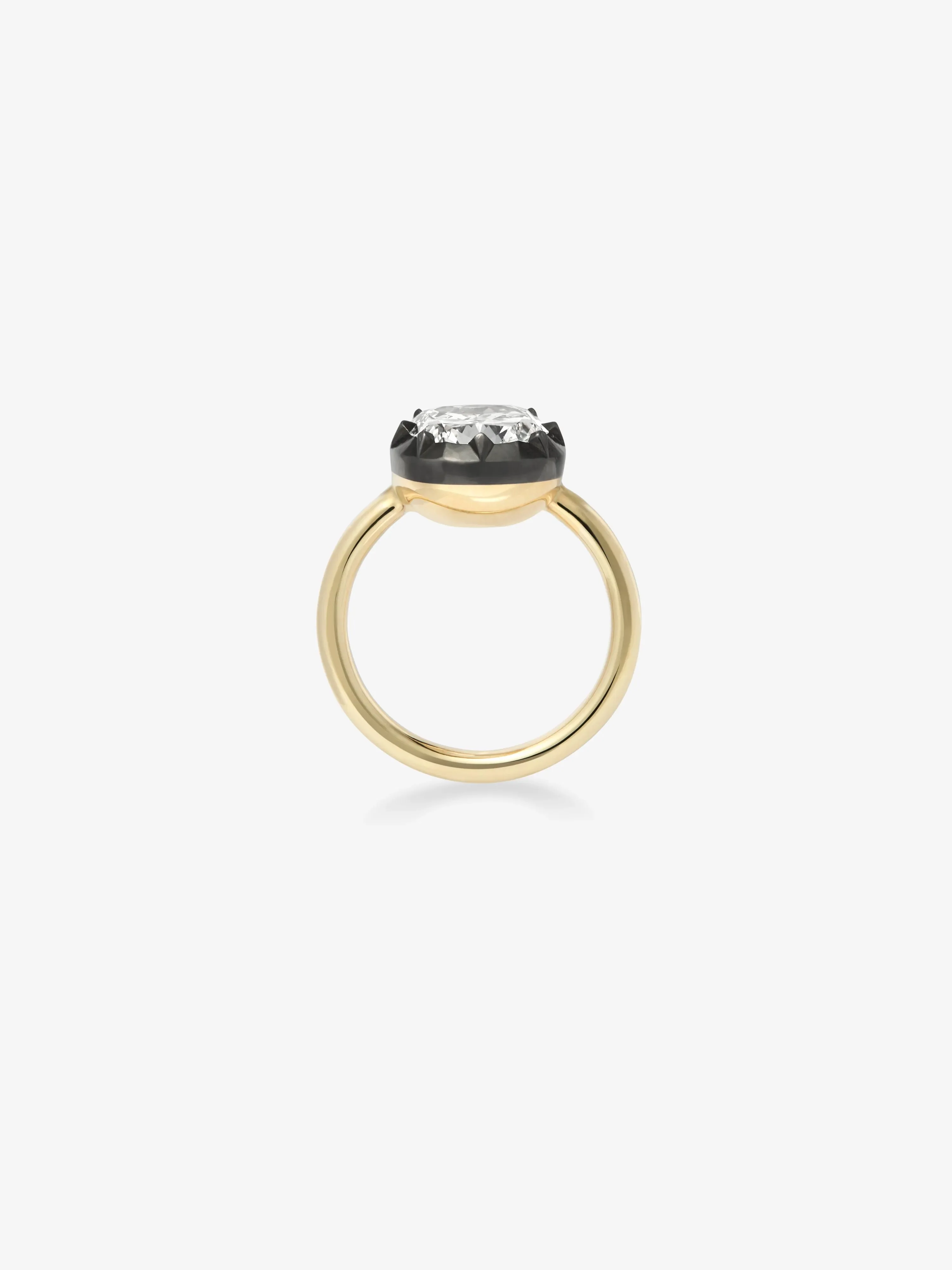 5.05ct Cushion Diamond Button Back Ring - Image 4