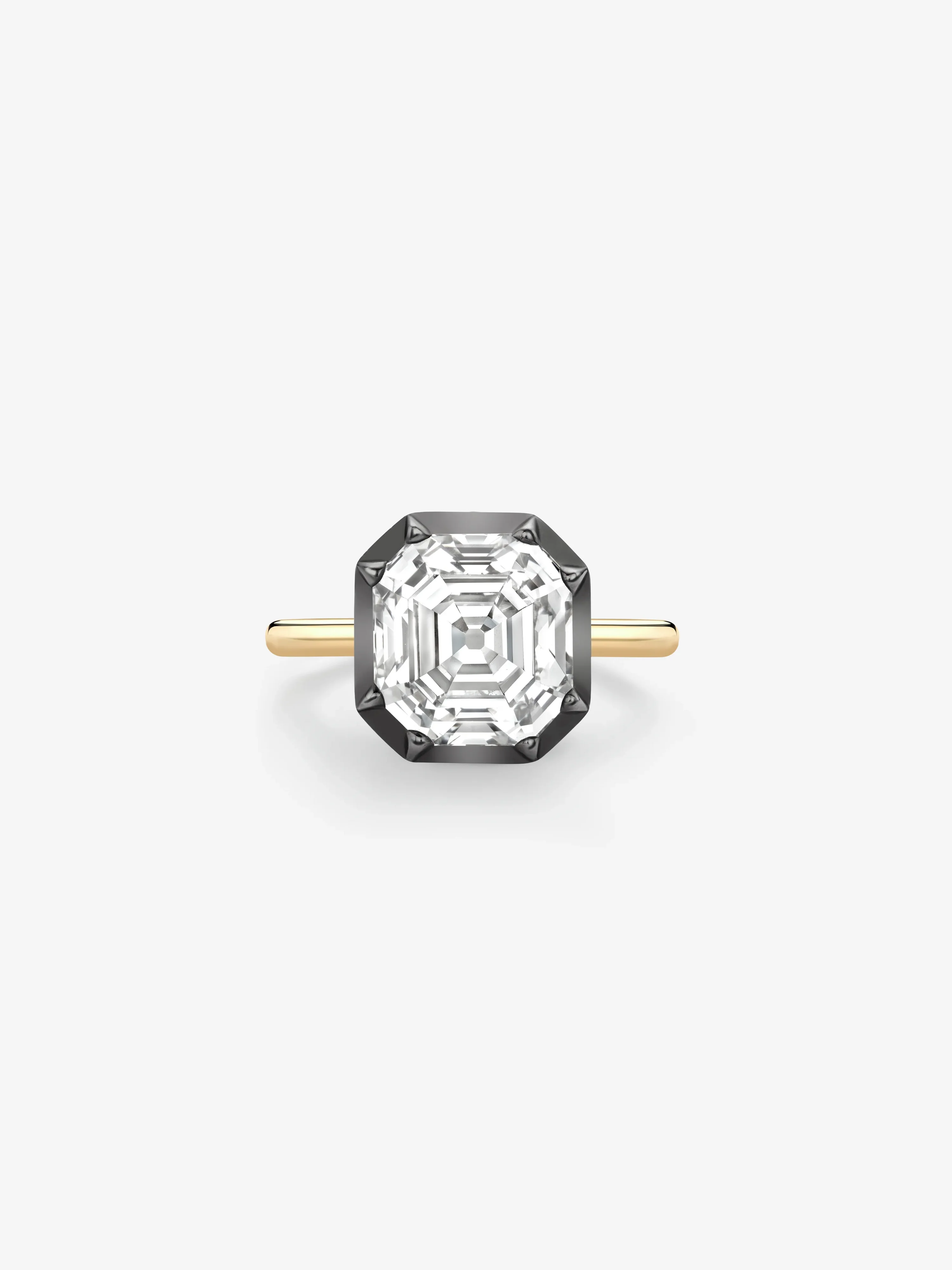 5.21ct Emerald Cut Diamond Button Back Ring