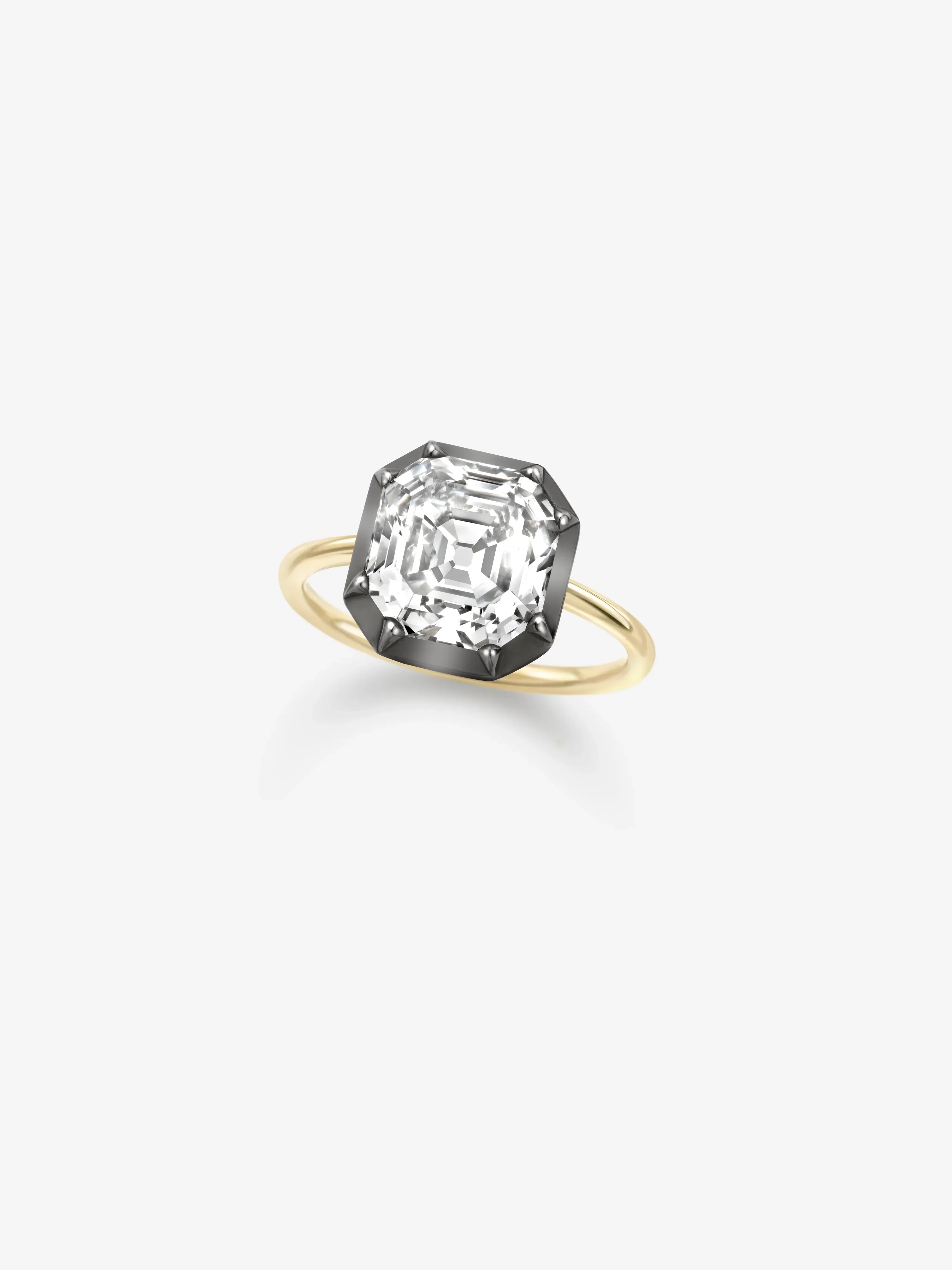 5.21ct Emerald Cut Diamond Button Back Ring - Image 2