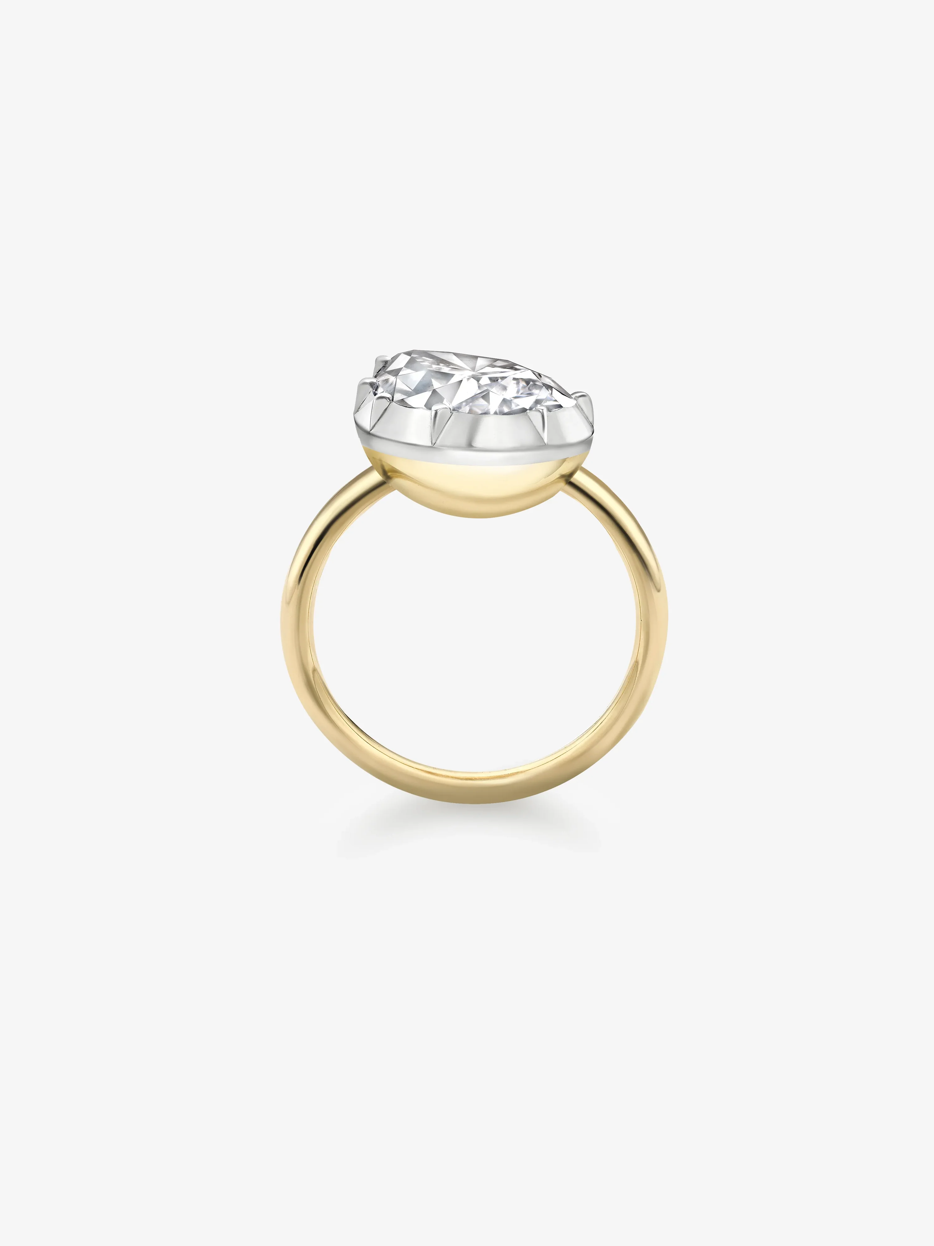 6.01ct Tilted Pear Diamond Button Back Ring - Image 4