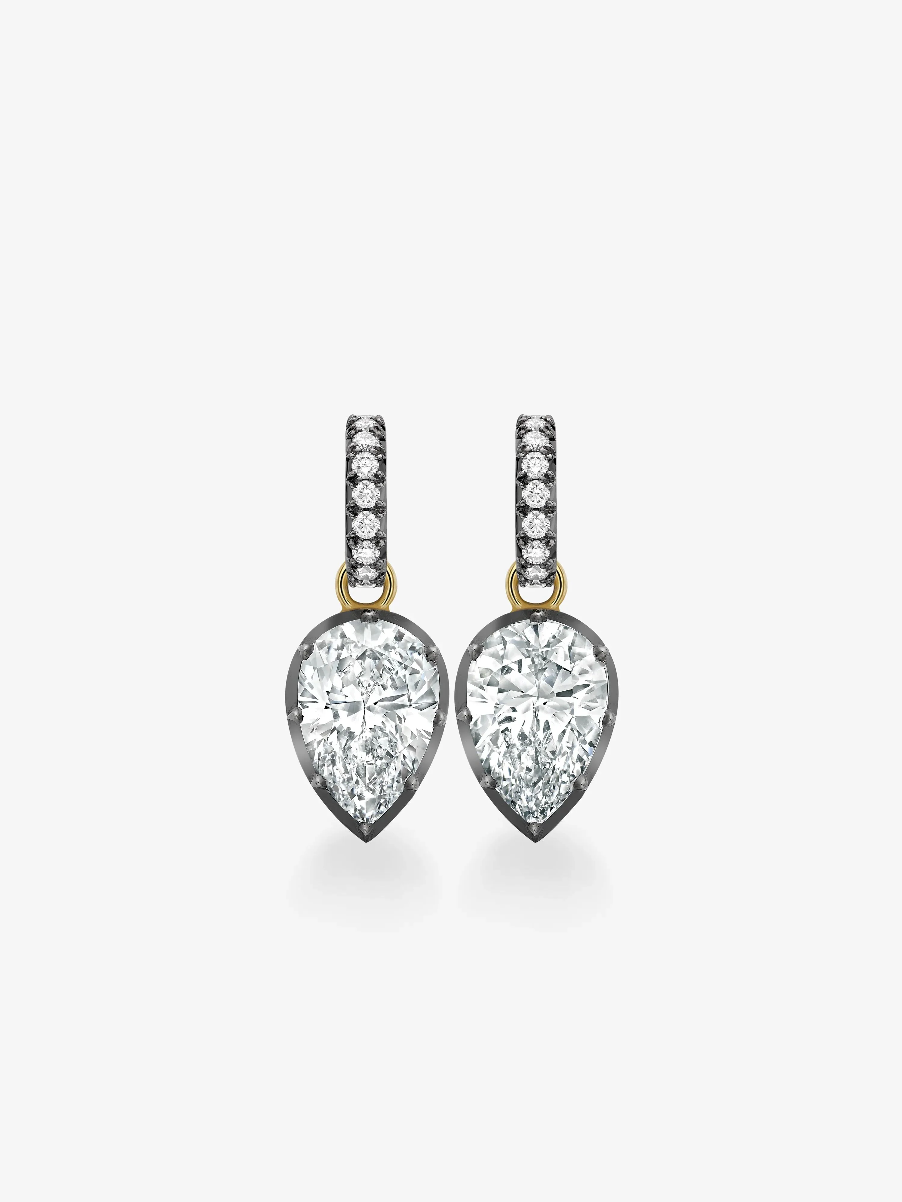 7.51ct Pear-Shaped Diamond Millegrain Hoop Earrings