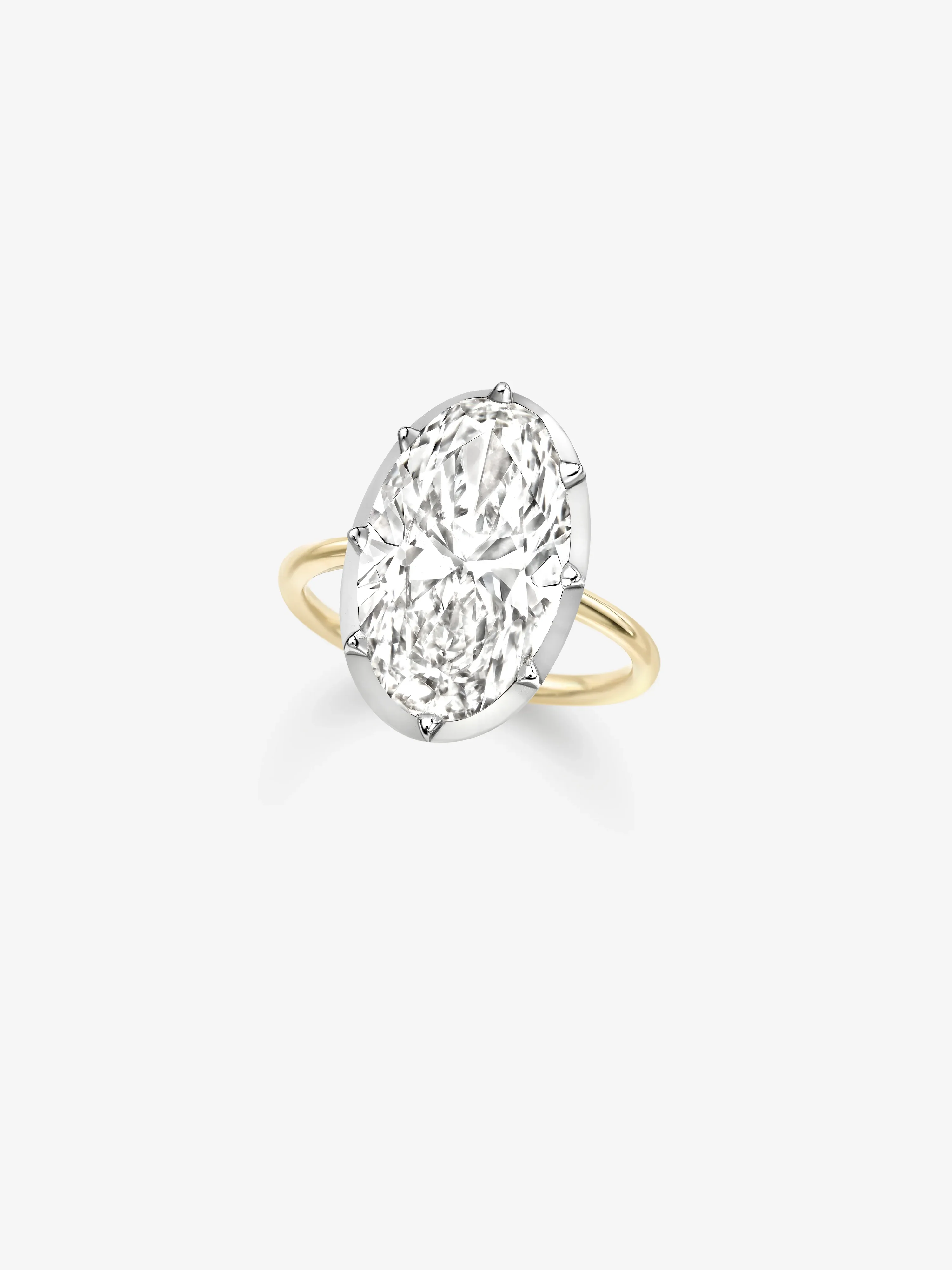 8.08ct Oval Diamond & White Gold Button Back Ring - Image 2