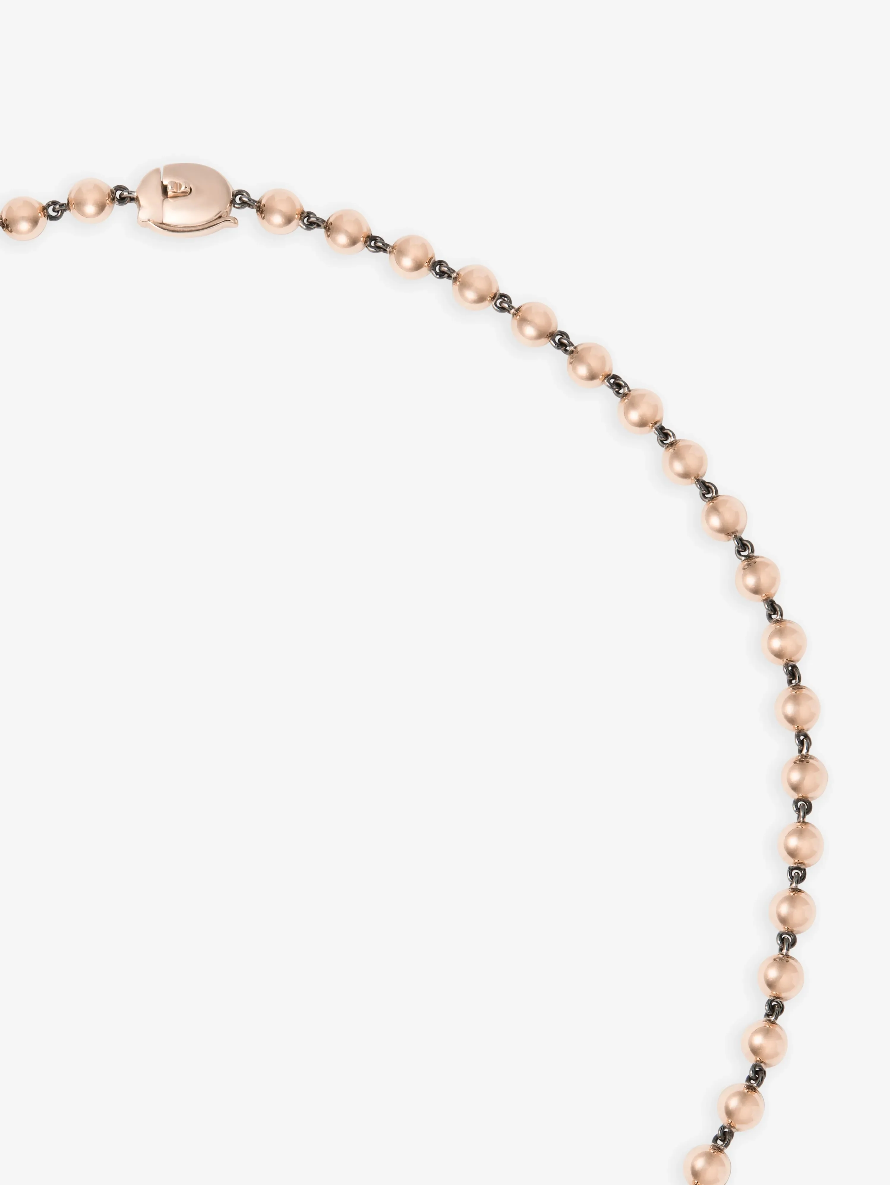 Ball n Chain Rose Gold Diamond 16" Necklace - Image 4