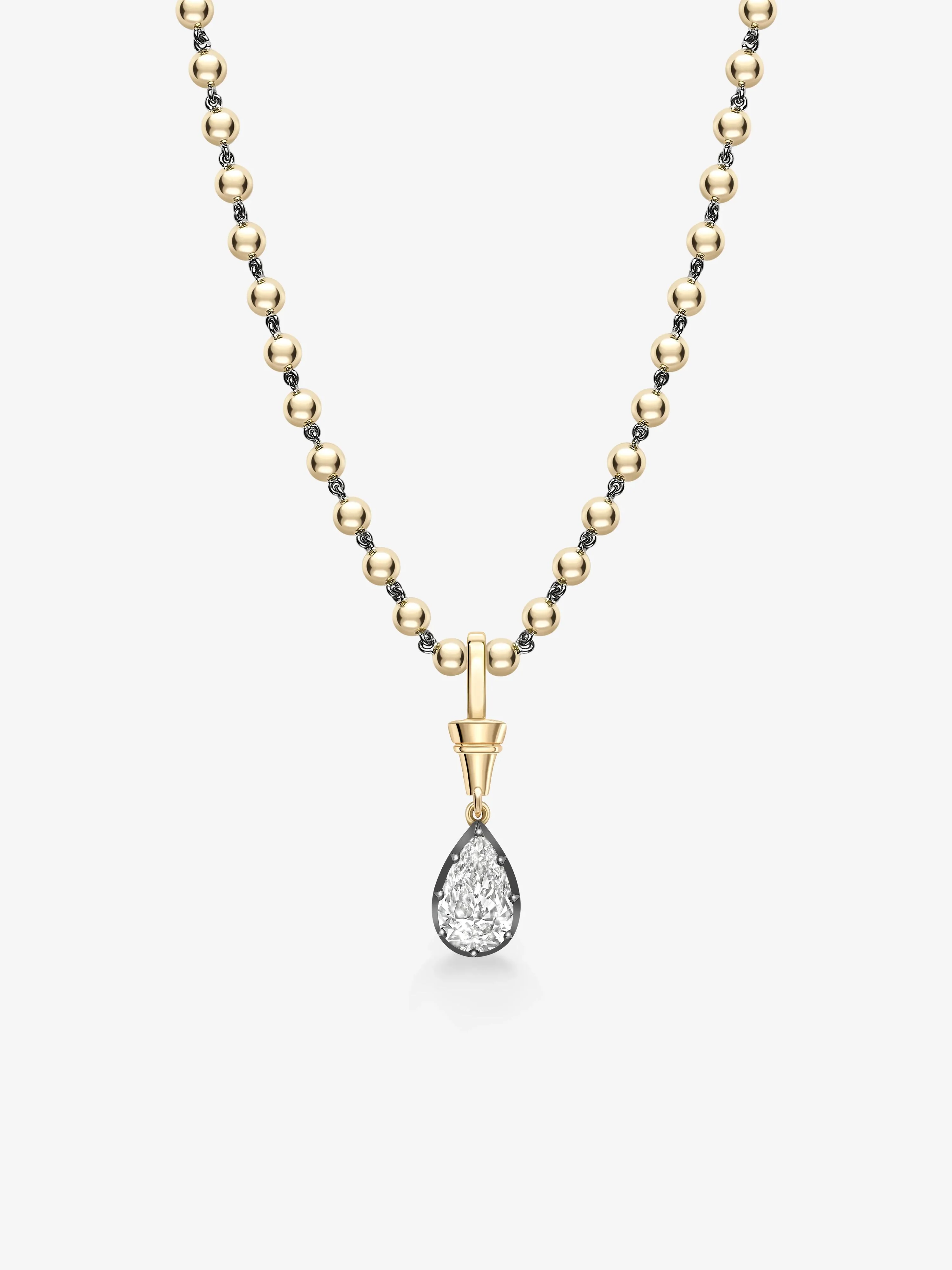 Ball n Chain 2.01ct Pear-Shaped Diamond Pendant - Image 2