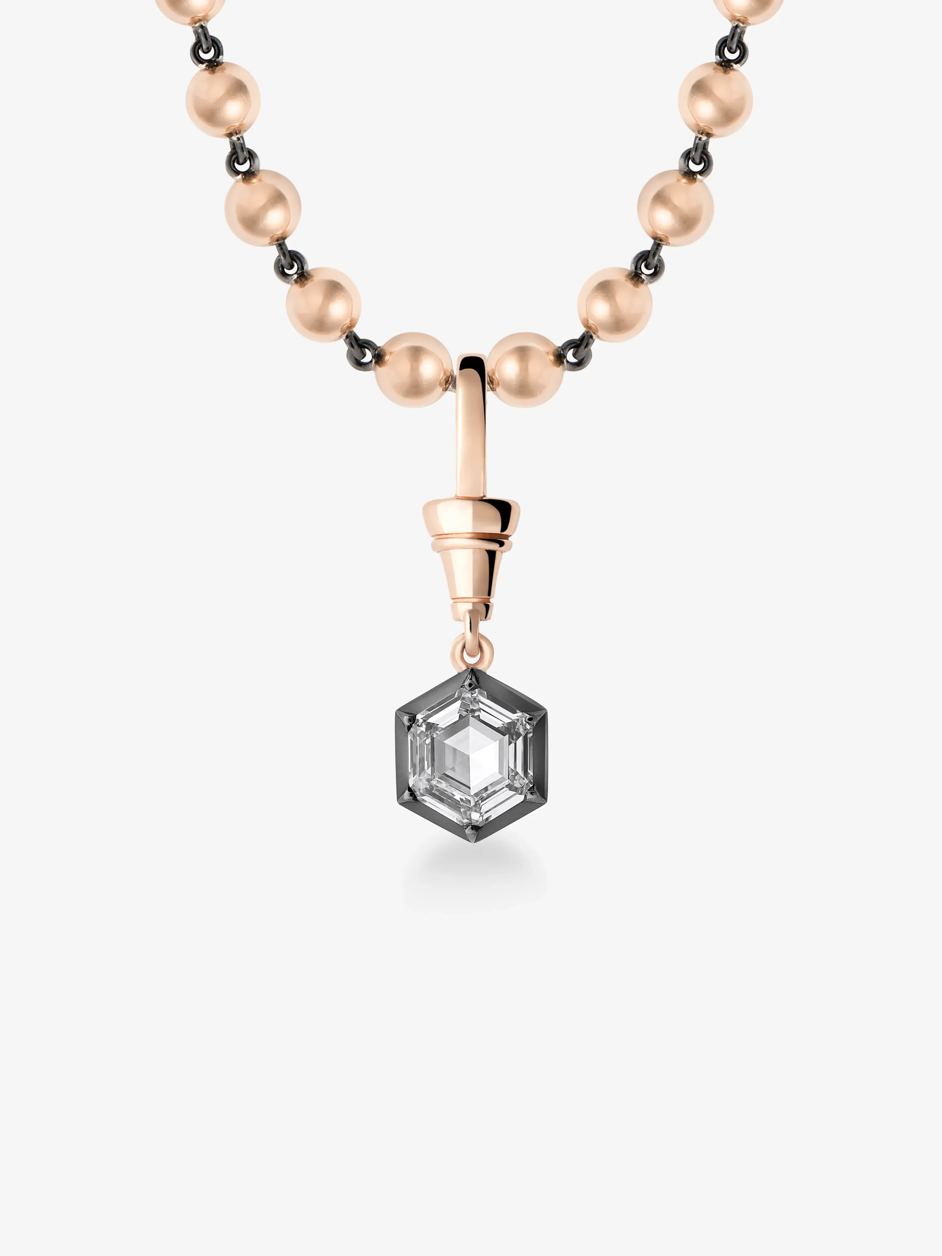 Ball n Chain 2.04ct Hexagon Diamond Pendant - Image 2