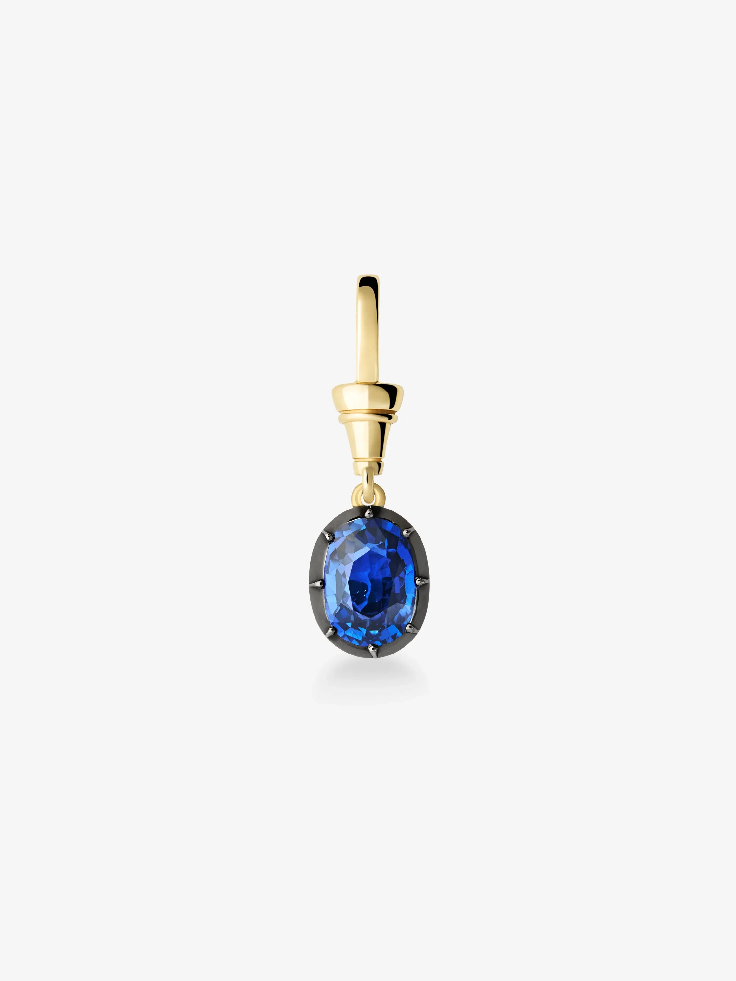 Ball n Chain 2.56ct Oval Cut Sapphire Pendant