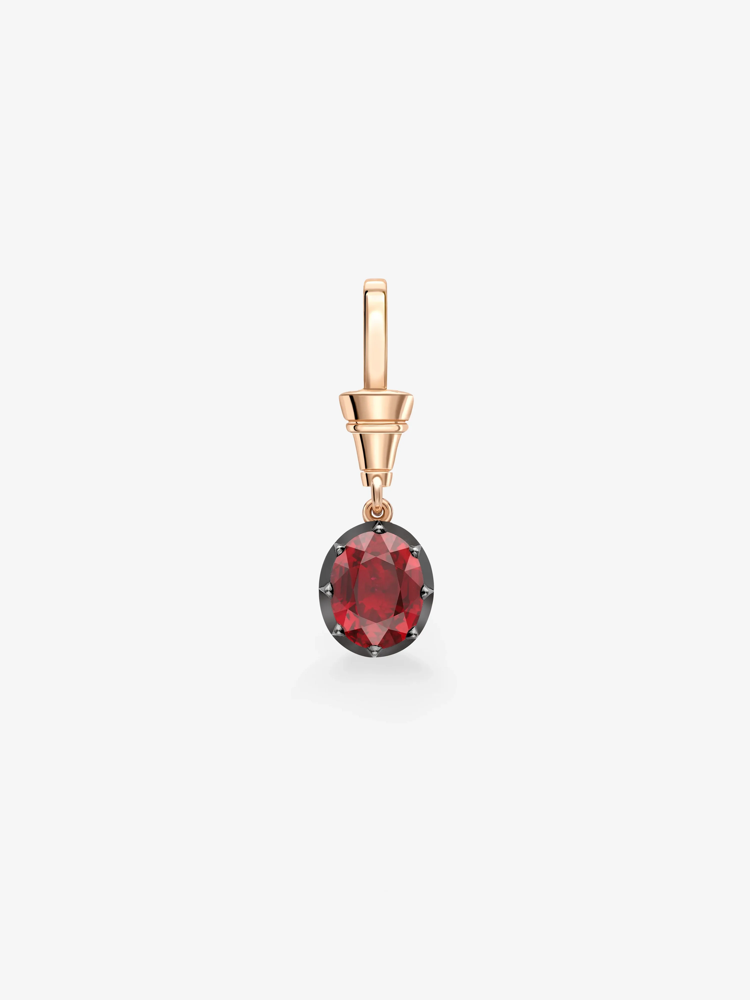 Ball n Chain 3.01ct Oval Cut Ruby Pendant