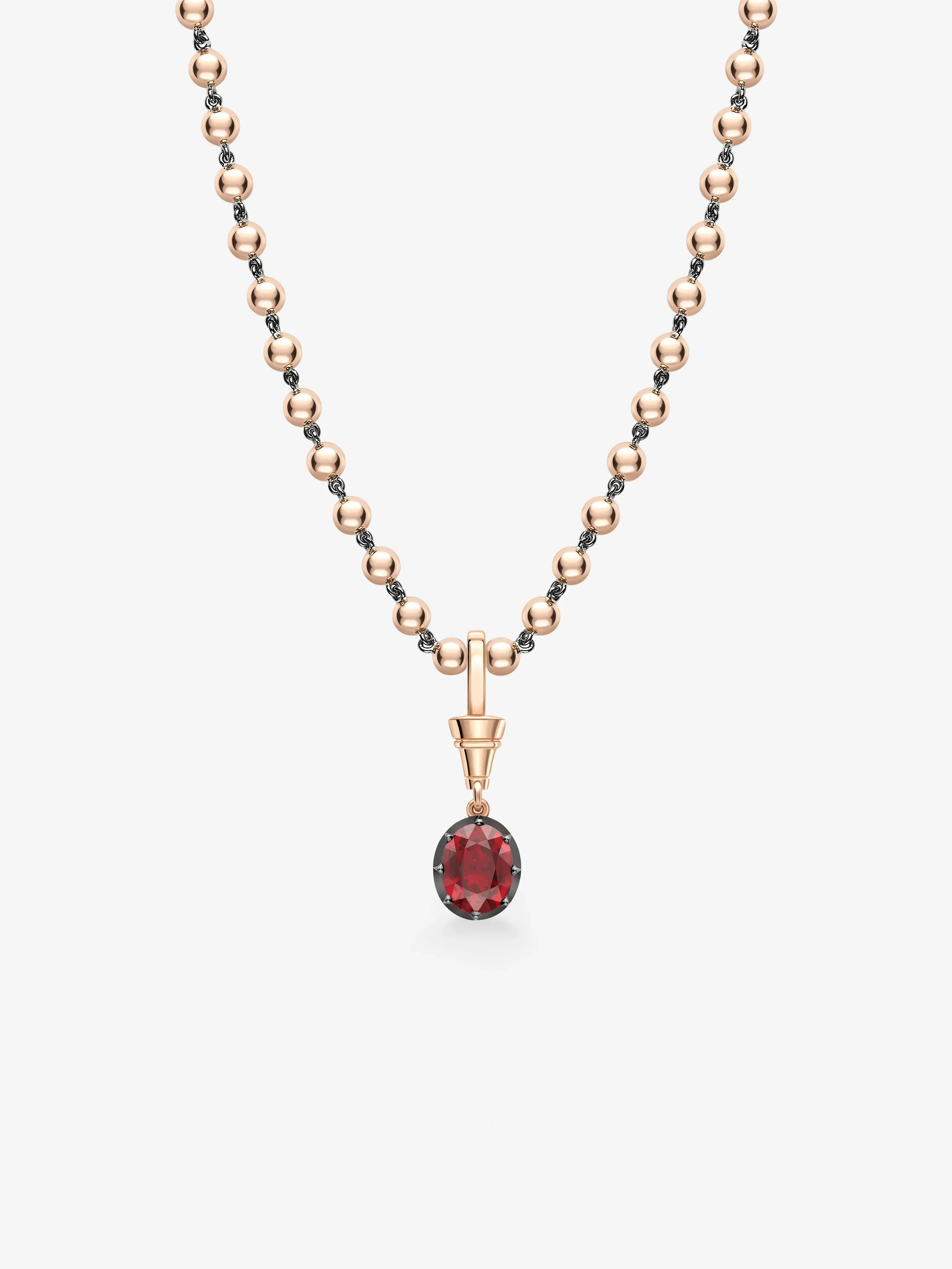 Ball n Chain 3.01ct Oval Cut Ruby Pendant - Image 2