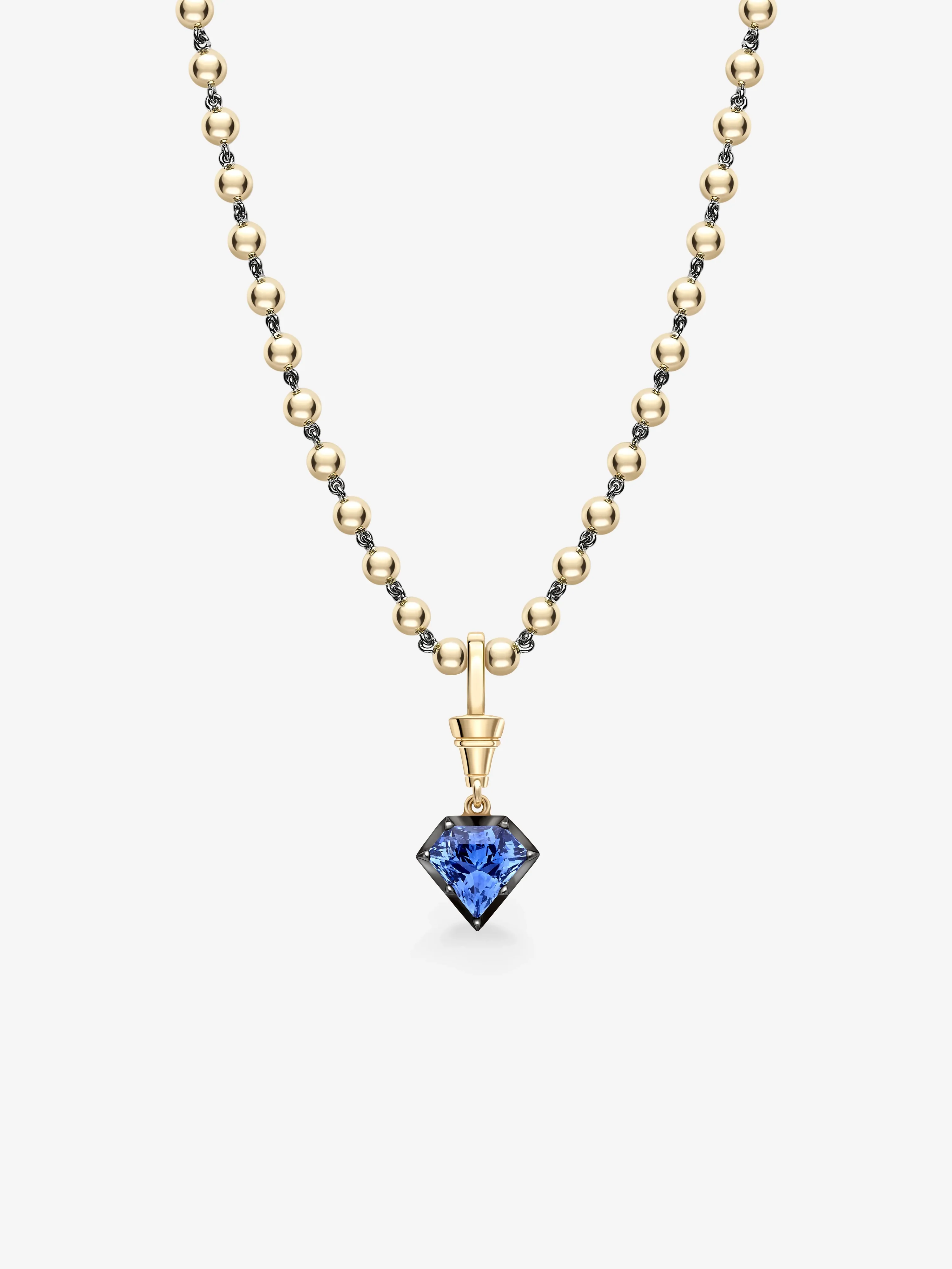 Ball n Chain 3.80ct Kite Sapphire Pendant - Image 2