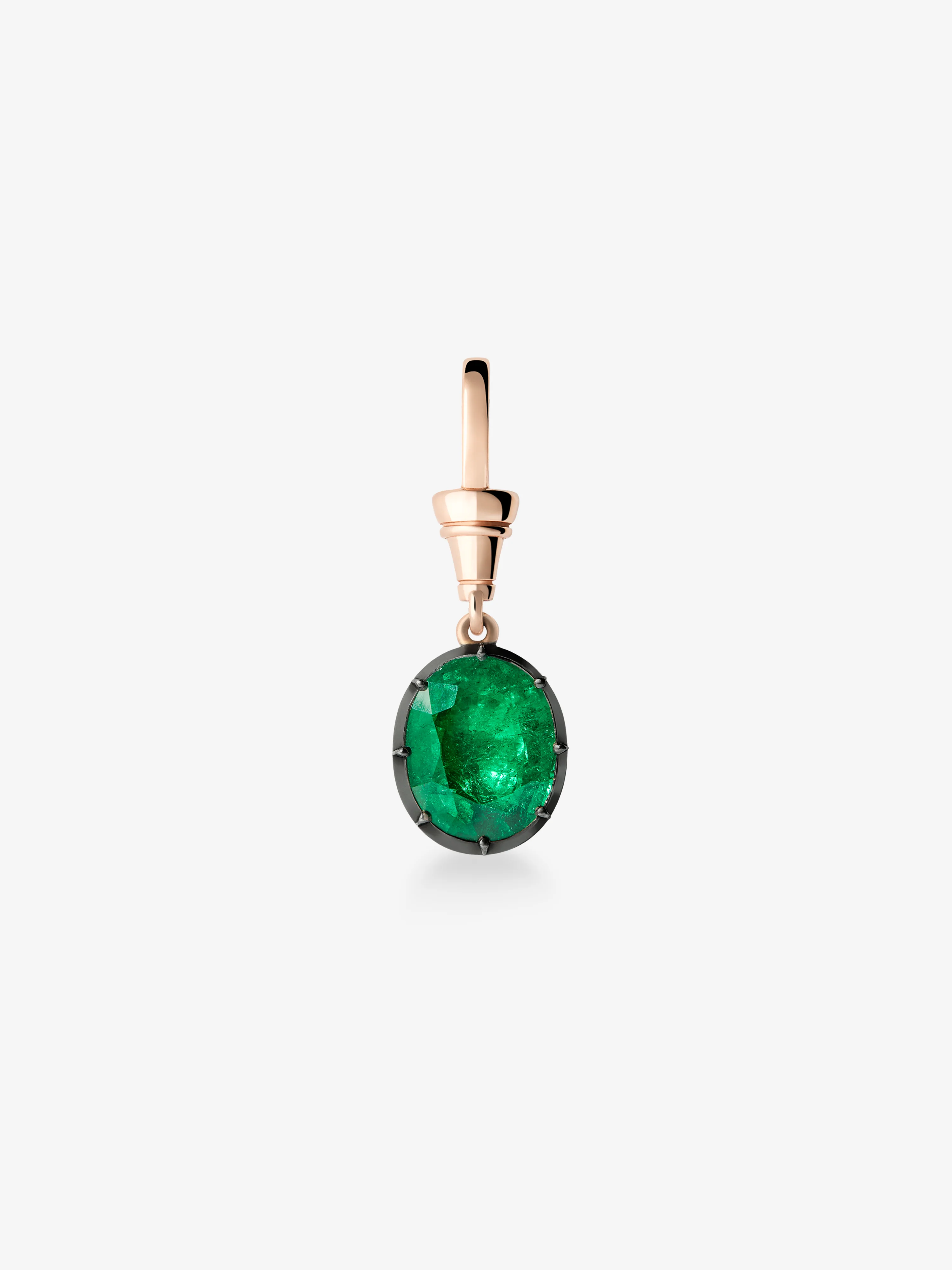 Ball n Chain 4.97ct Oval Cut Emerald Pendant