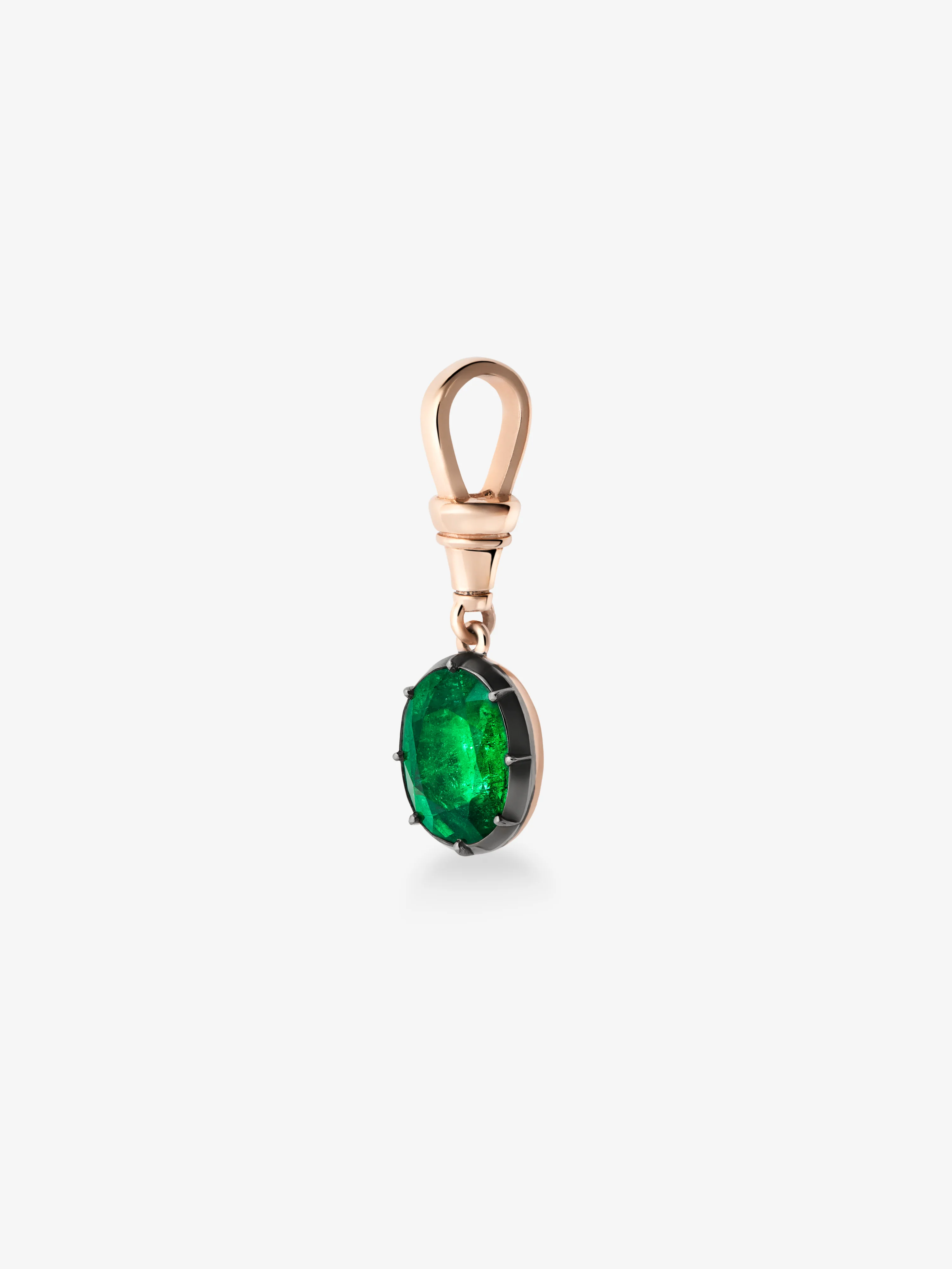 Ball n Chain 4.97ct Oval Cut Emerald Pendant - Image 5