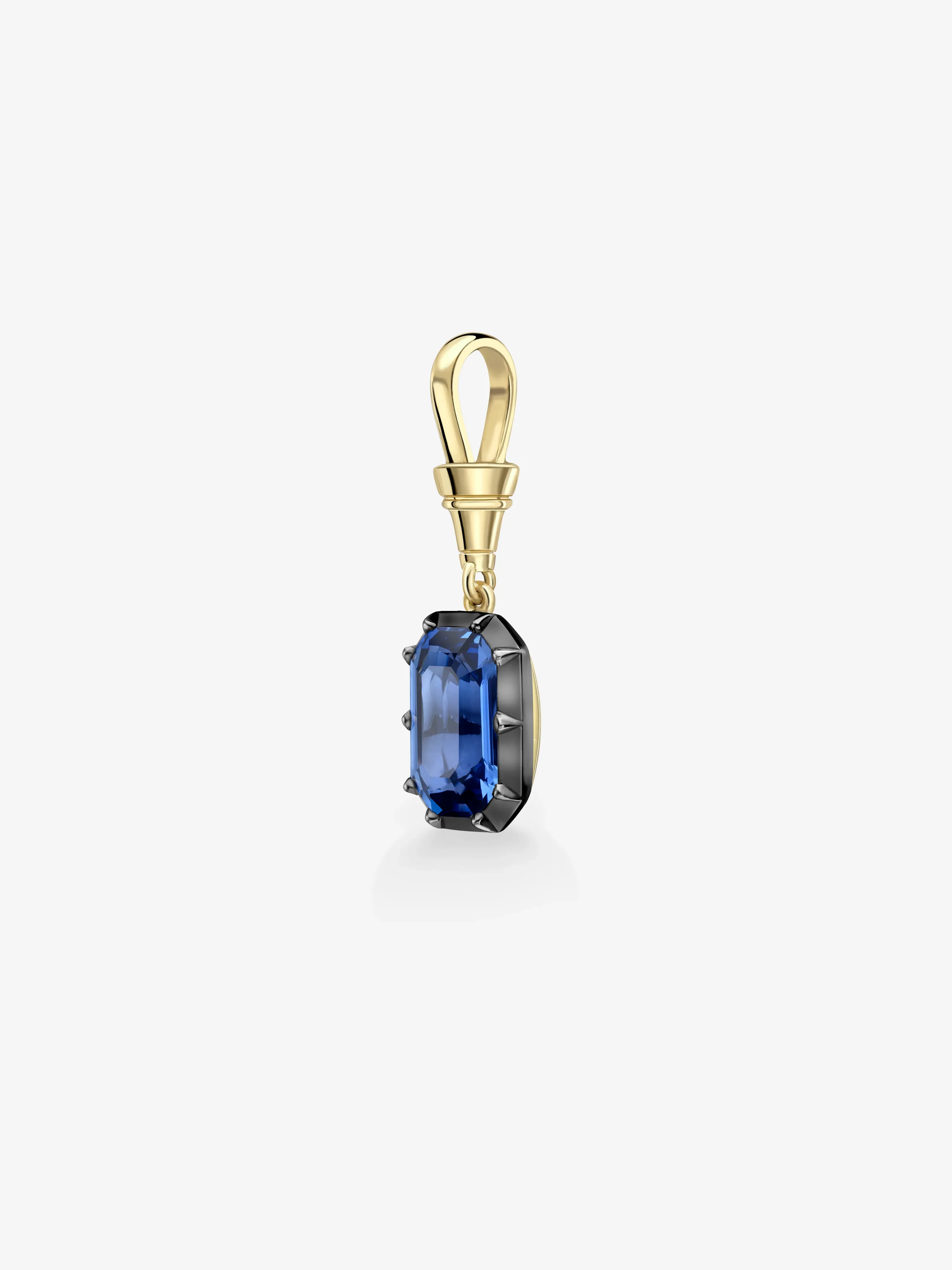 Ball n Chain 5.58ct Emerald Cut Sapphire Pendant - Image 2