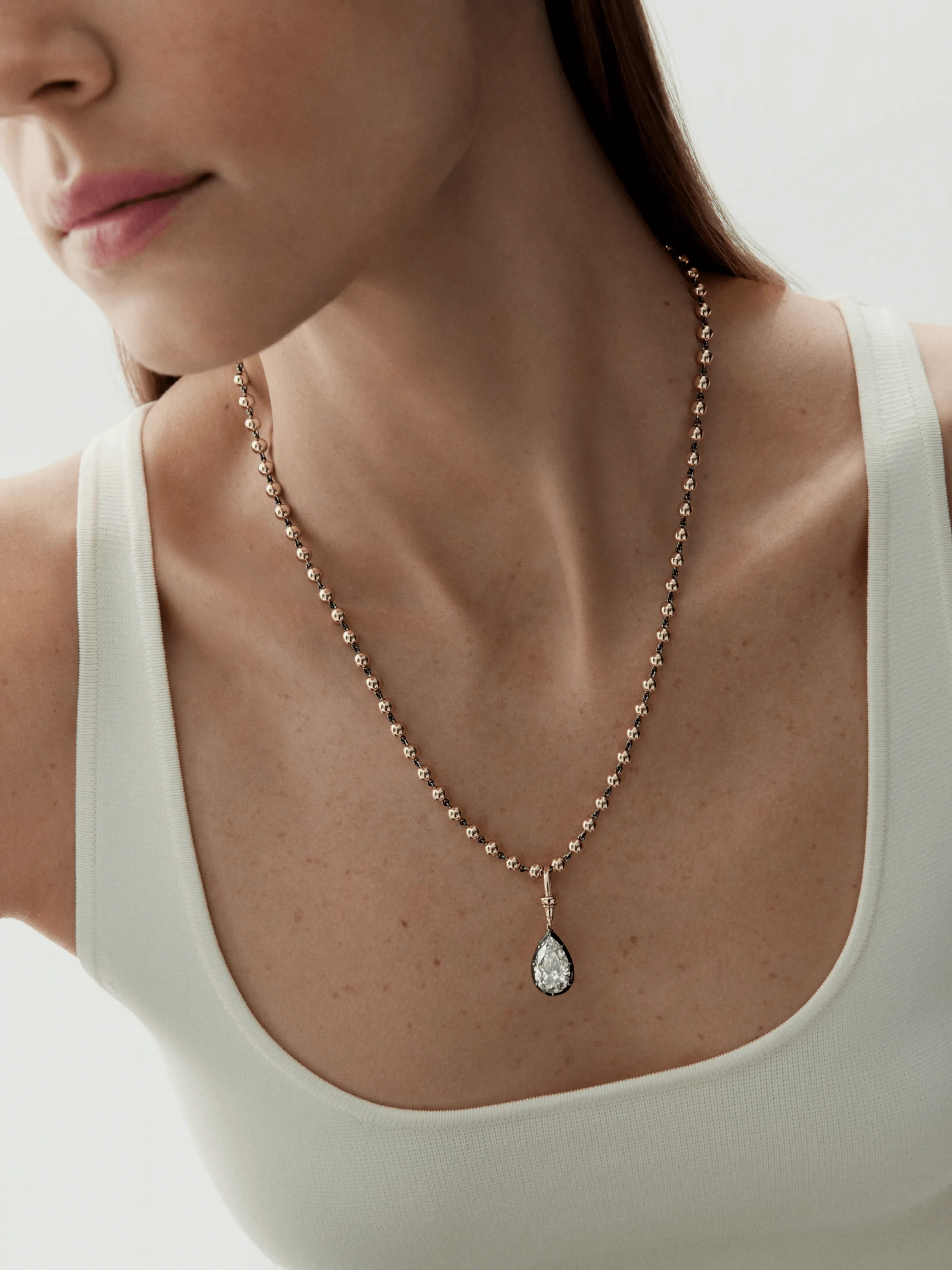 Ball n Chain 6.09ct Pear-Shaped Diamond Pendant - Image 3
