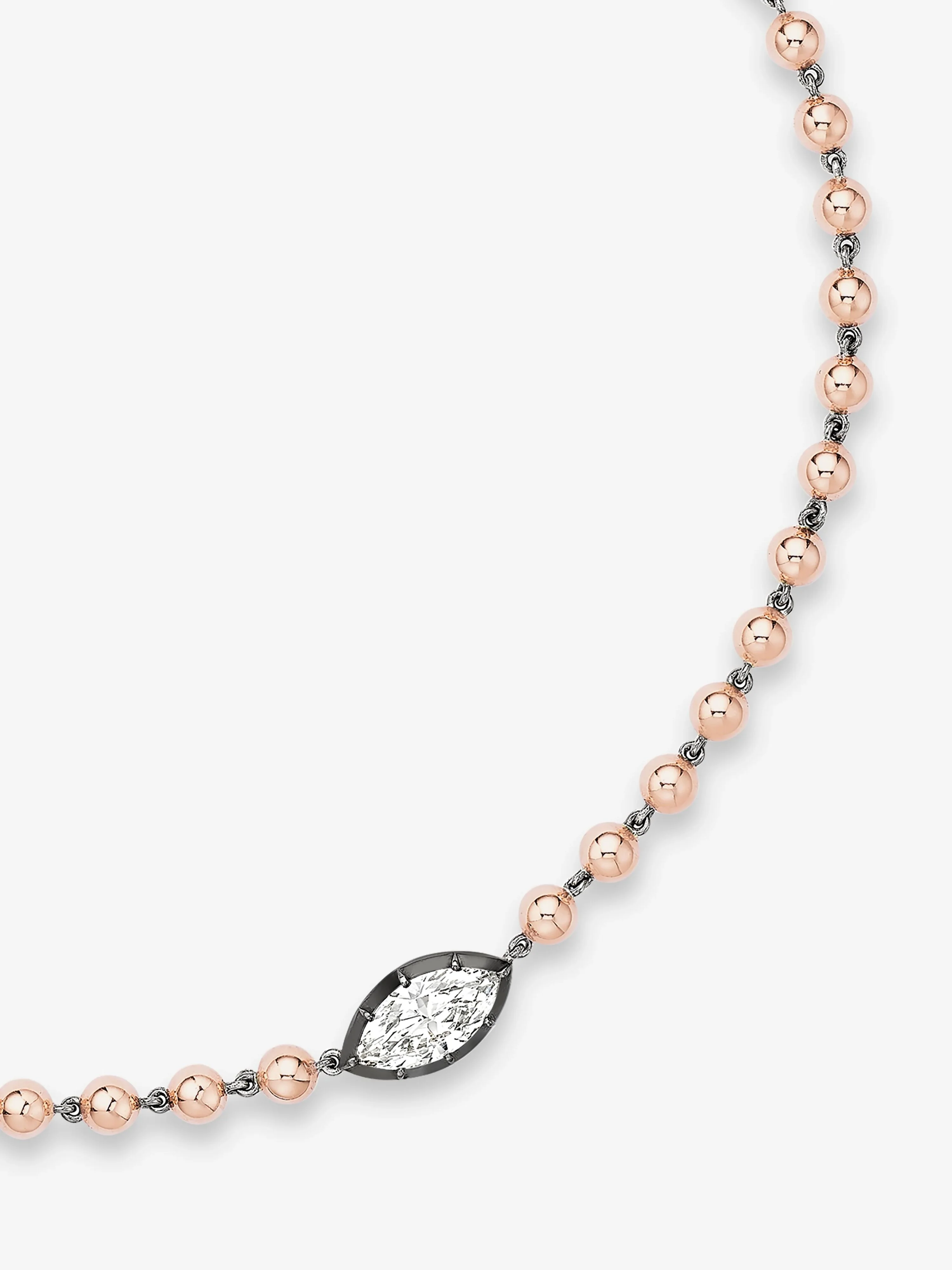 Ball n Chain East-West 1.93ct Marquise Diamond 16" Necklace - Image 2