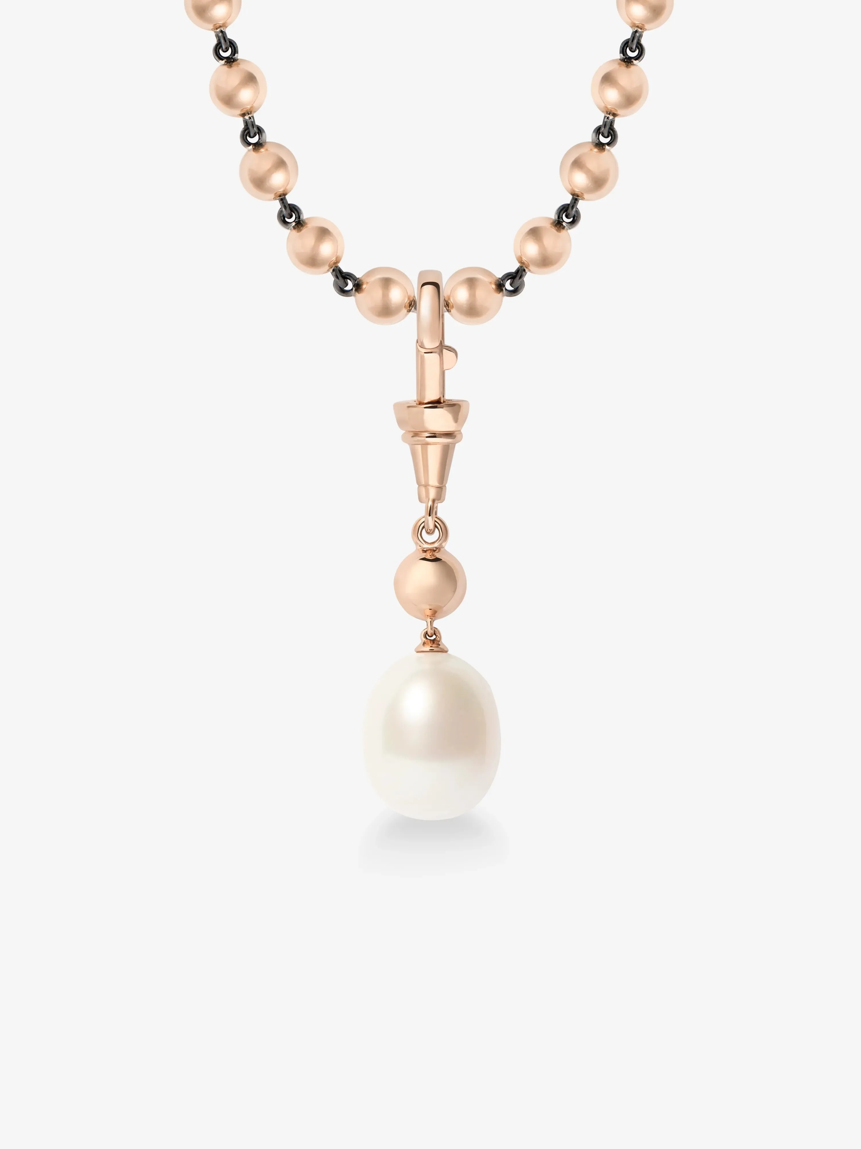Ball n Chain Pearl & 0.40ct Diamond Pendant - Image 4