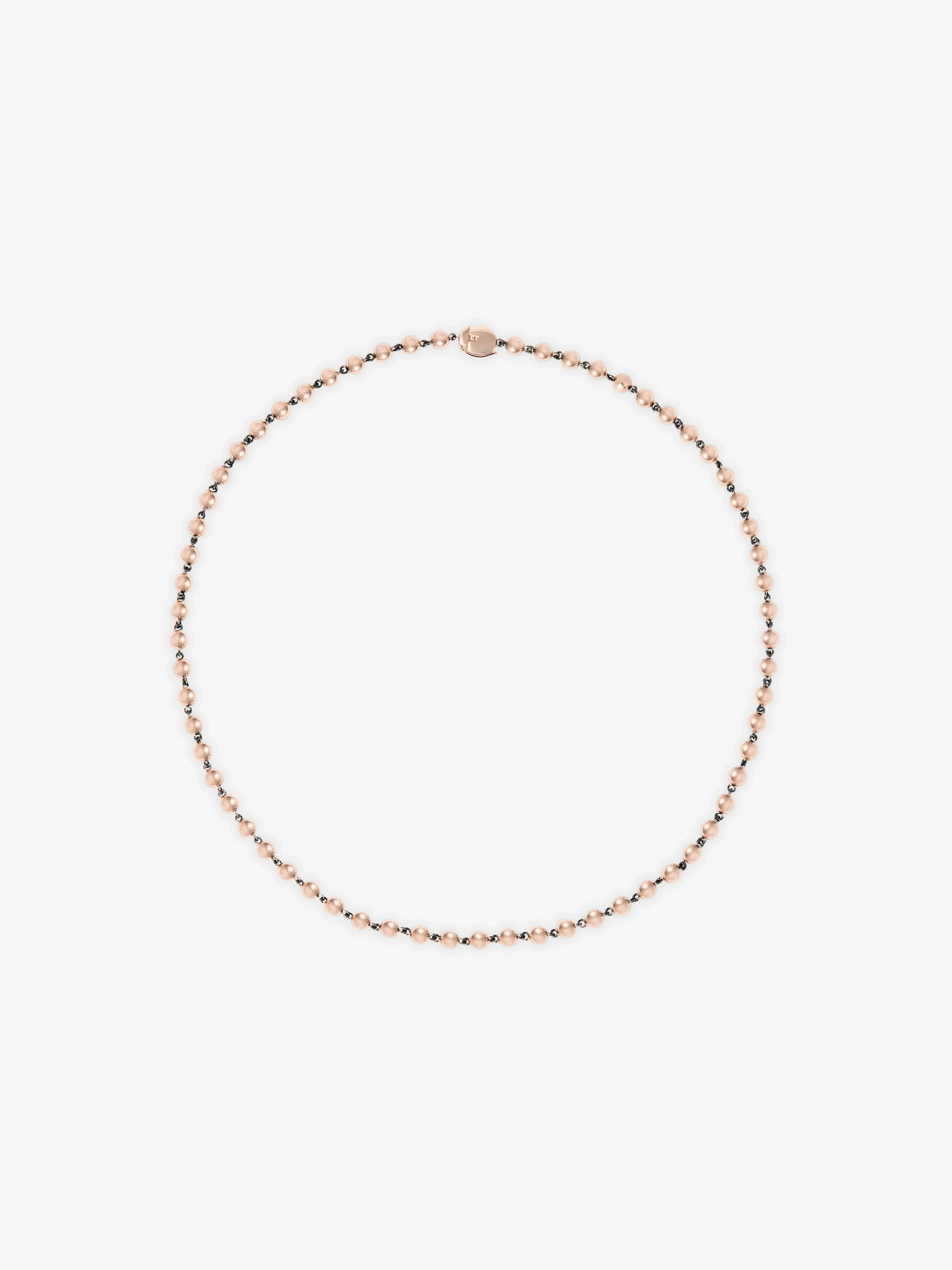 Ball n Chain Rose Gold 18" Necklace
