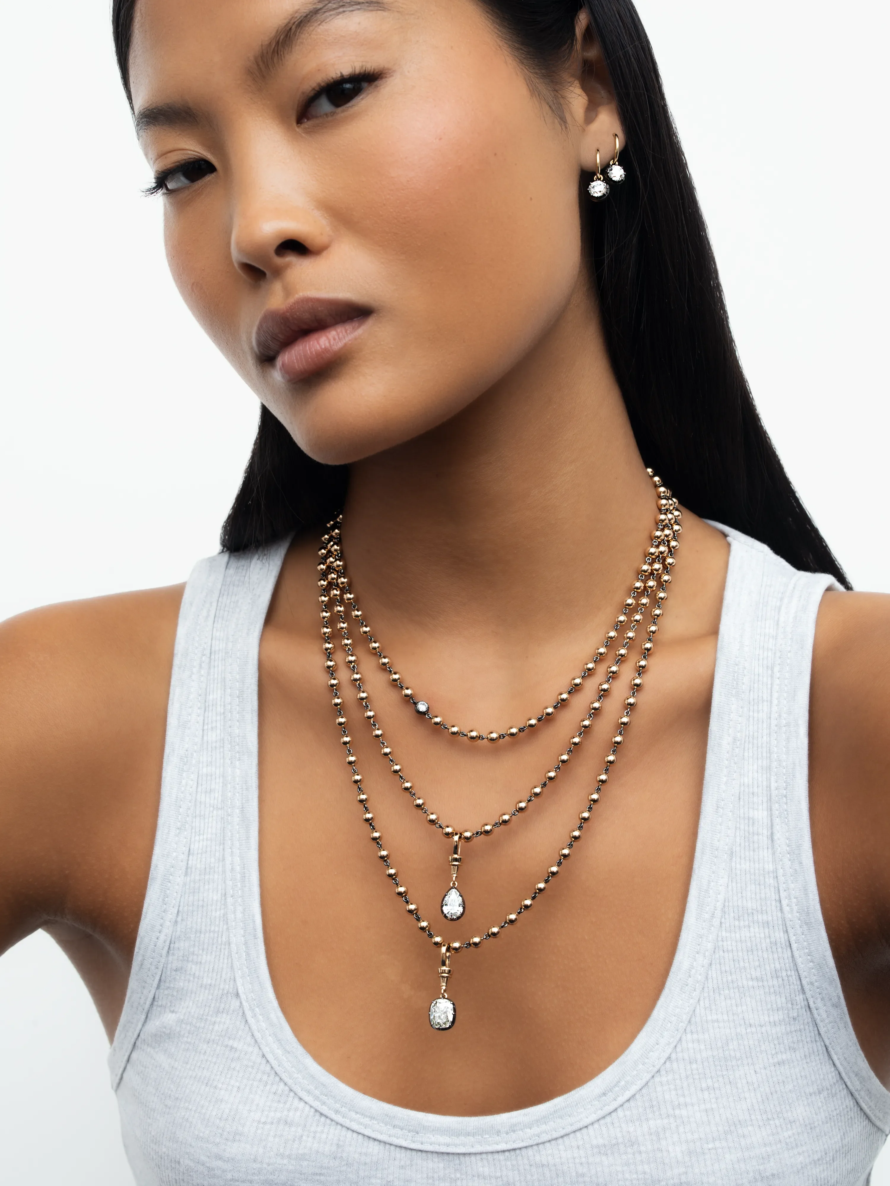 Ball n Chain Rose Gold 18" Necklace - Image 3