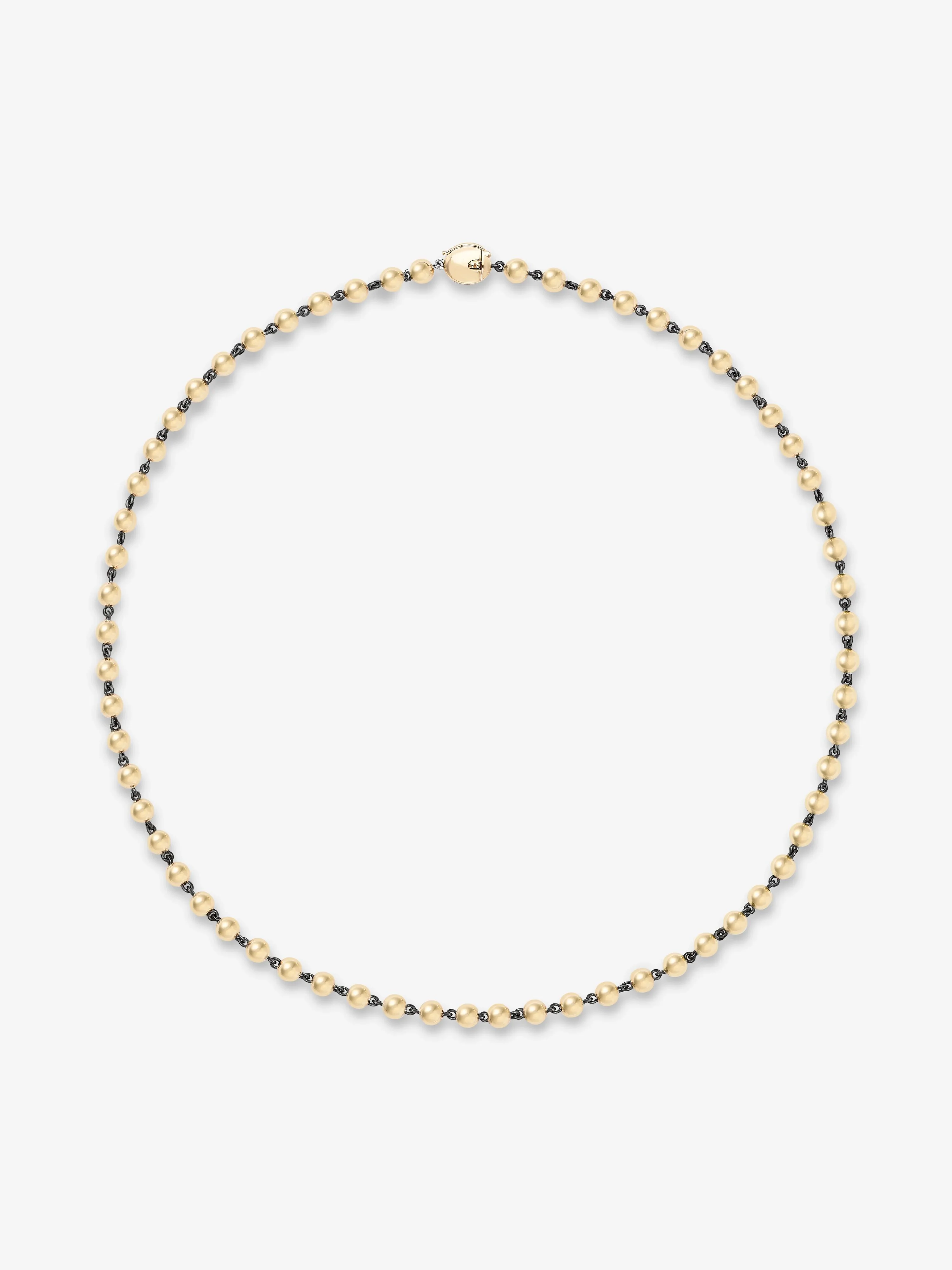 Ball n Chain Yellow Gold 18" Necklace