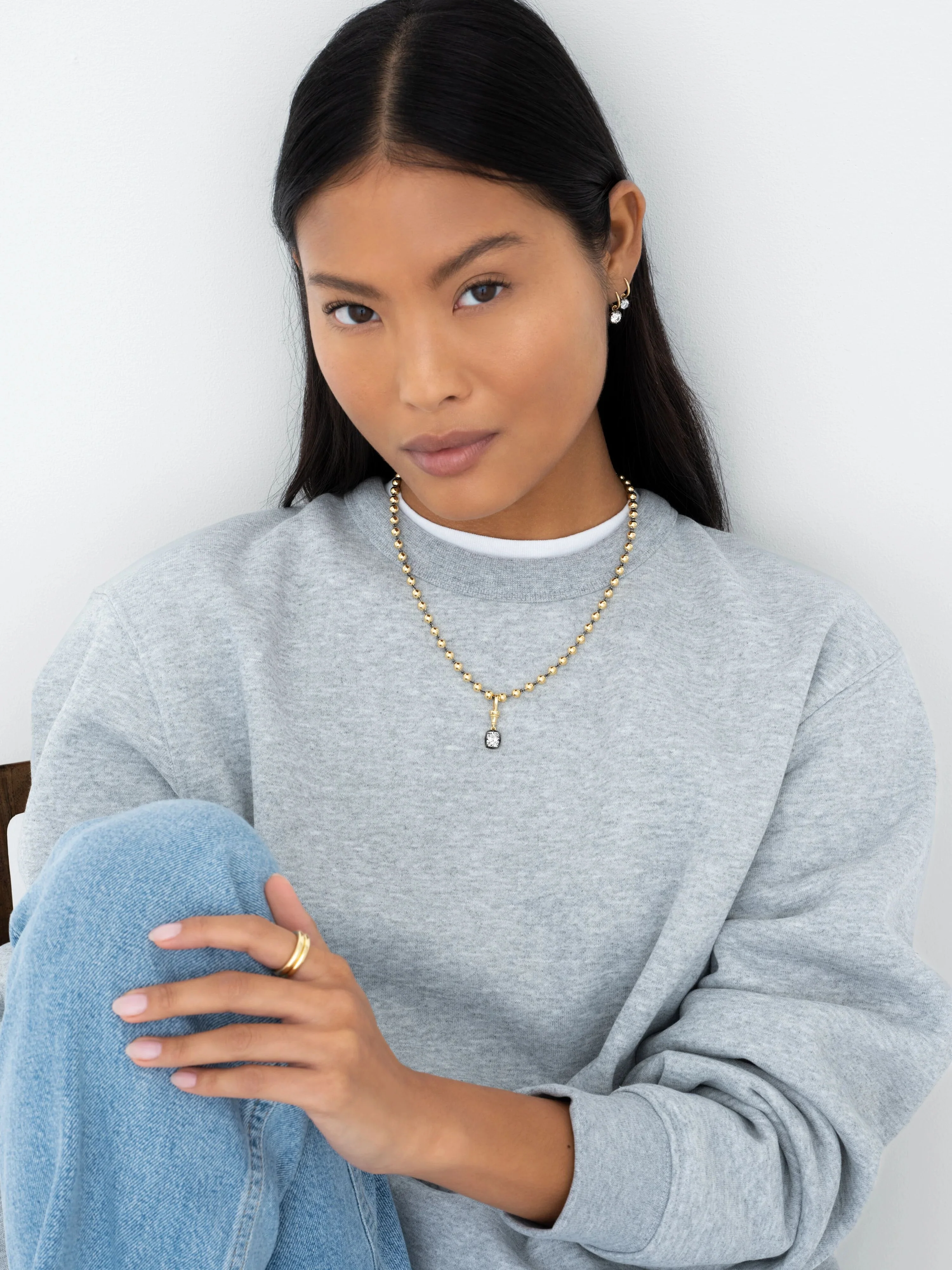 Ball n Chain Yellow Gold 18" Necklace - Image 3