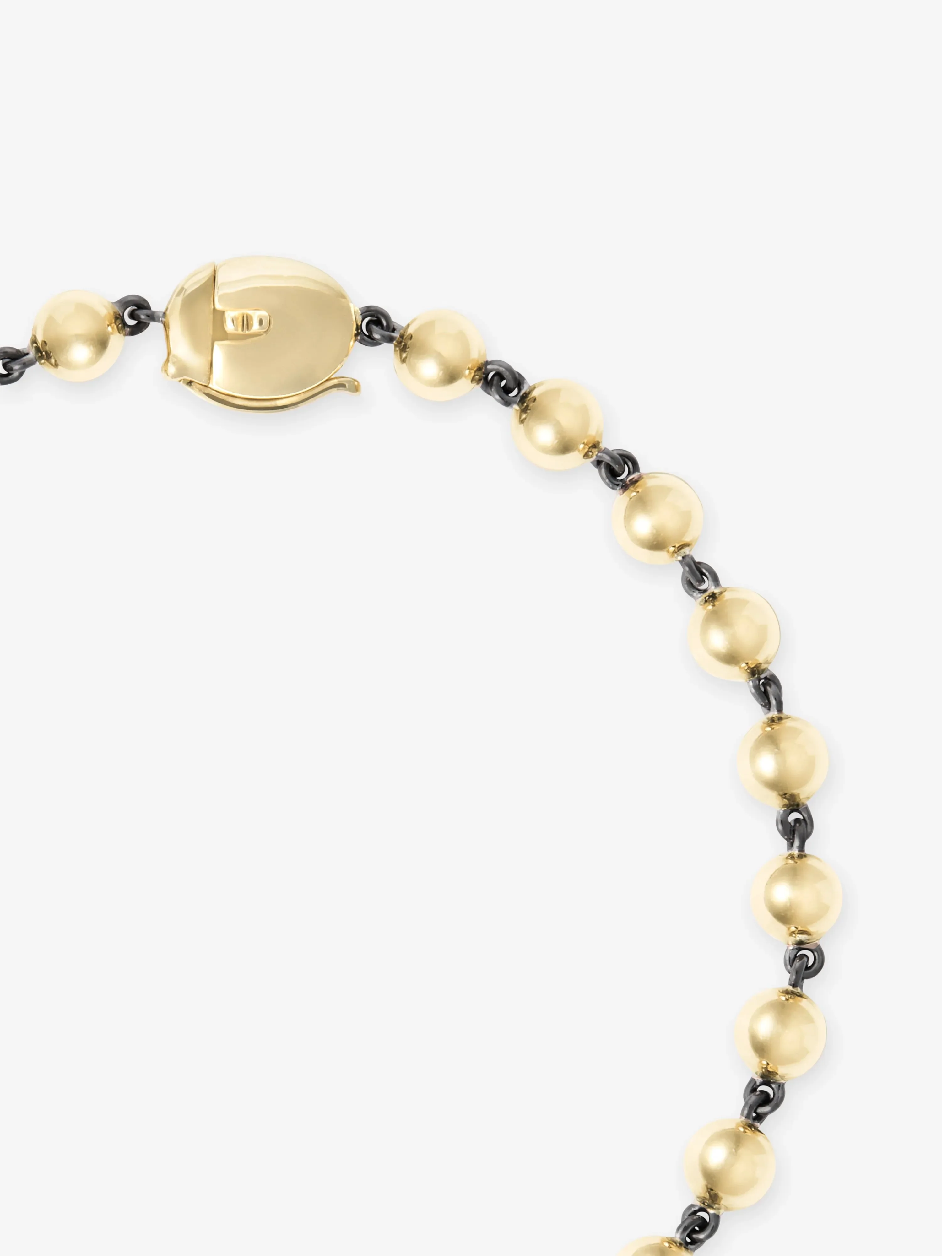 Ball n Chain Yellow Gold Diamond Bracelet - Image 4